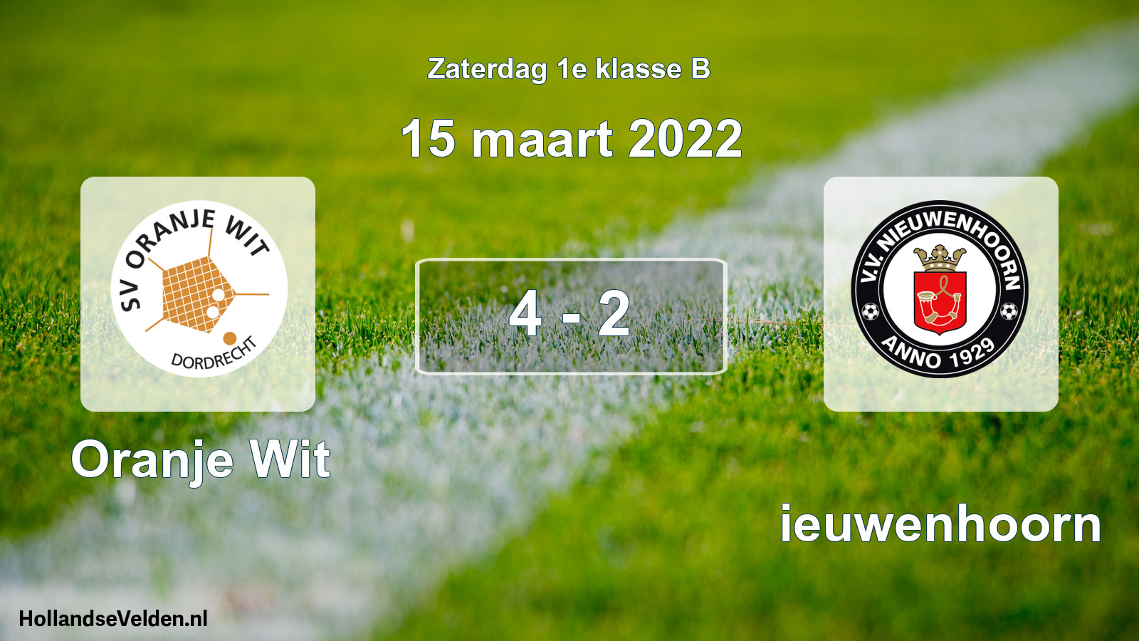 Total number of matches played: Oranje Wit - Nieuwenhoorn 4 - 2 (15 March 2022)