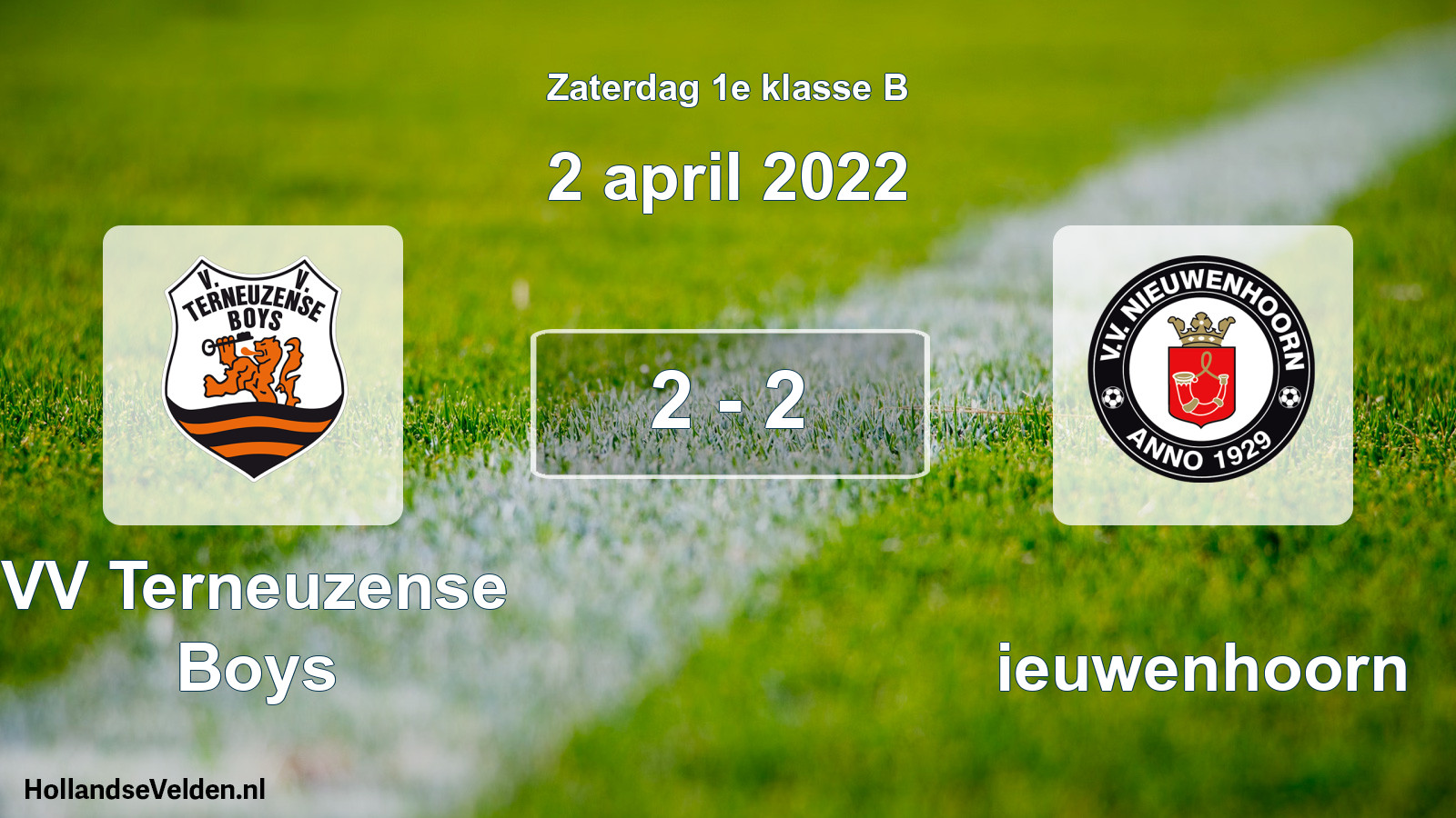 Total number of matches played: VV Terneuzense Boys - Nieuwenhoorn 2 - 2 (2 April 2022)