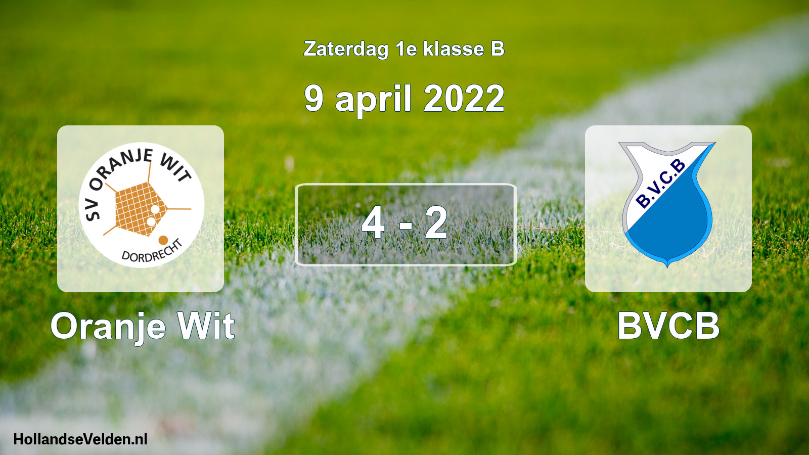 Total number of matches played: Oranje Wit - BVCB 4 - 2 (9 April 2022)
