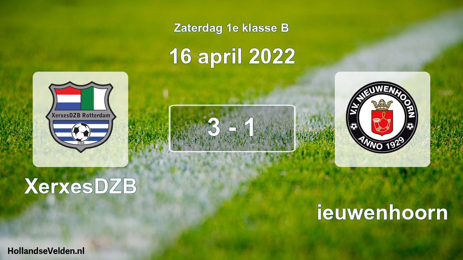 Total number of matches played: XerxesDZB - Nieuwenhoorn 3 - 1 (16 April 2022)