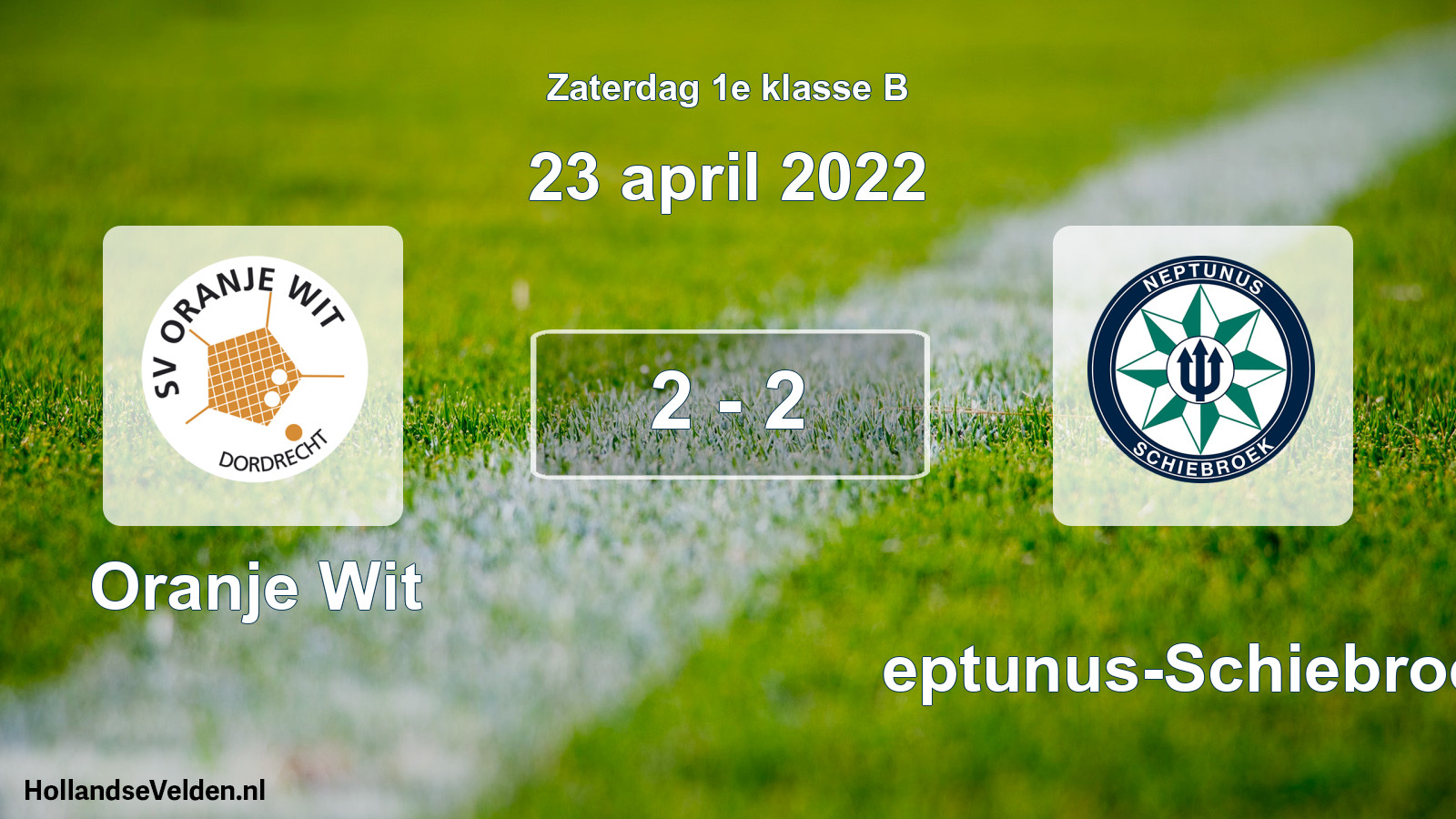 Total number of matches played: Oranje Wit - Neptunus-Schiebroek 2 - 2 (23 April 2022)