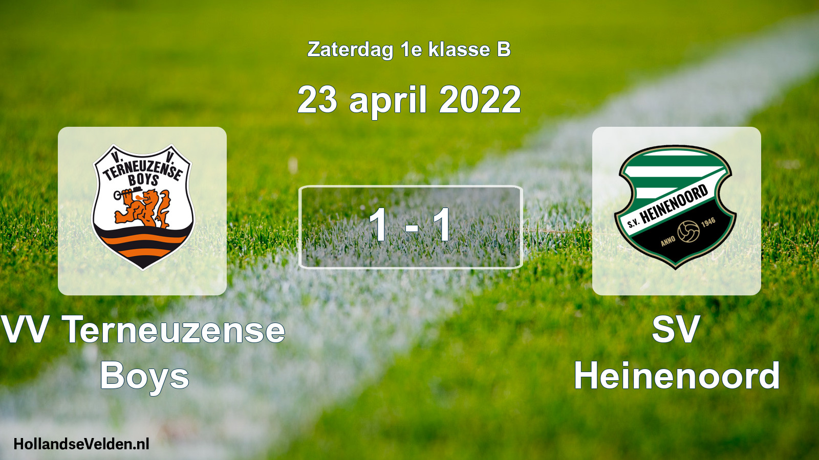 Total number of matches played: VV Terneuzense Boys - SV Heinenoord 1 - 1 (23 April 2022)