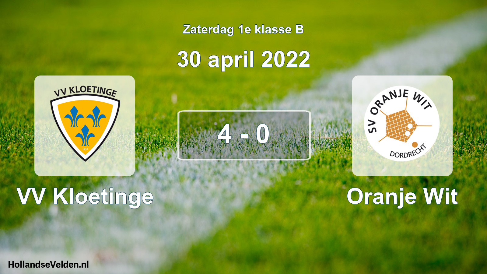 Total number of matches played: VV Kloetinge - Oranje Wit 4 - 0 (30 April 2022)