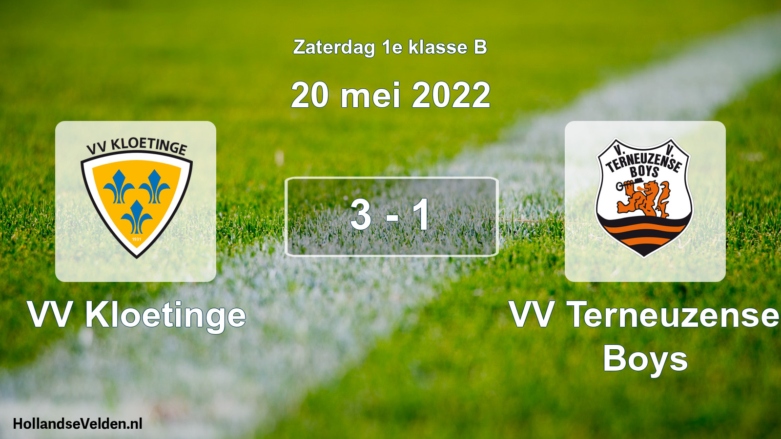Total number of matches played: VV Kloetinge - VV Terneuzense Boys 3 - 1 (20 May 2022)