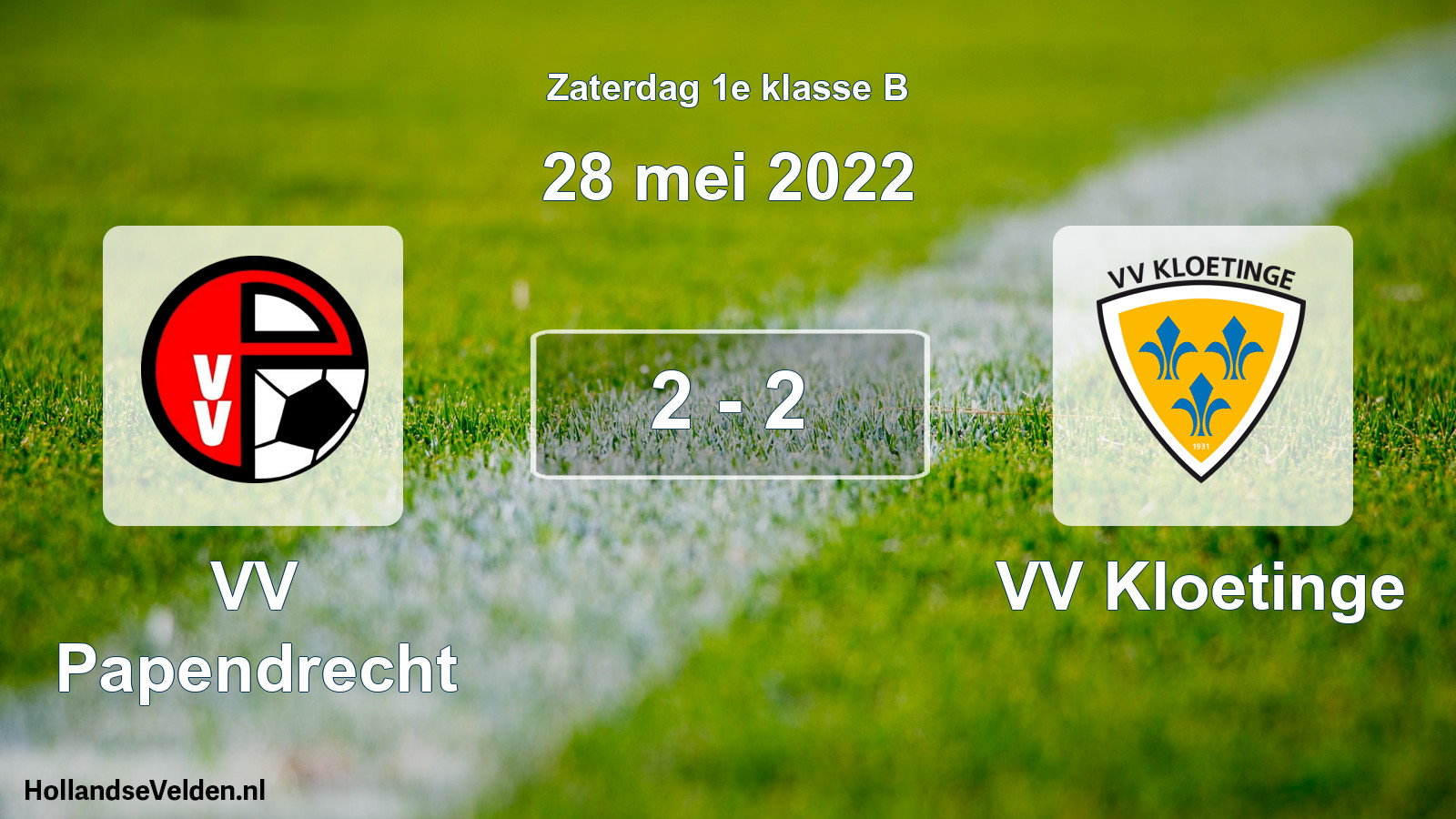 Total number of matches played: VV Papendrecht - VV Kloetinge 2 - 2 (28 May 2022)
