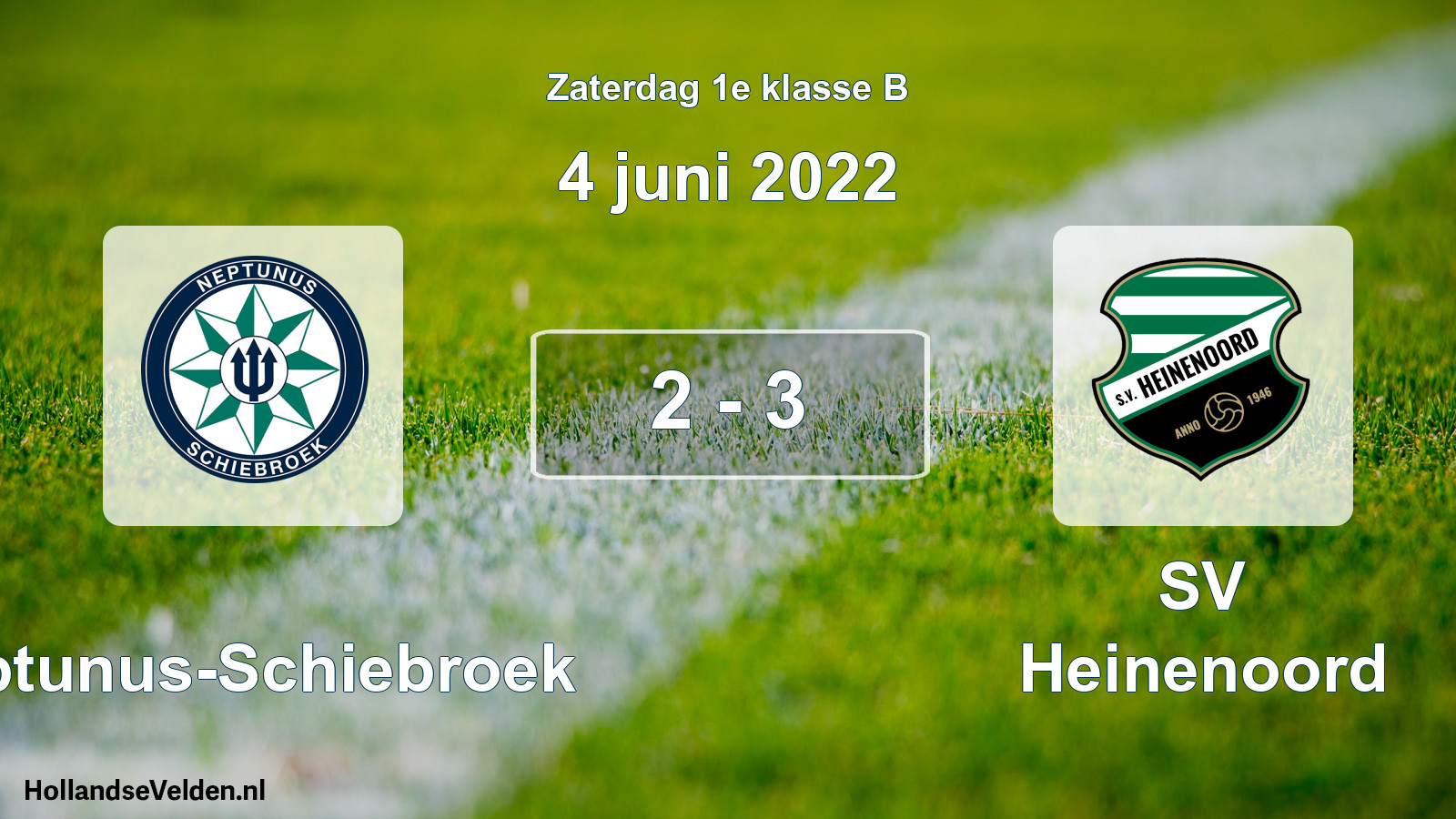 Total number of matches played: Neptunus-Schiebroek - SV Heinenoord 2 - 3 (4 June 2022)