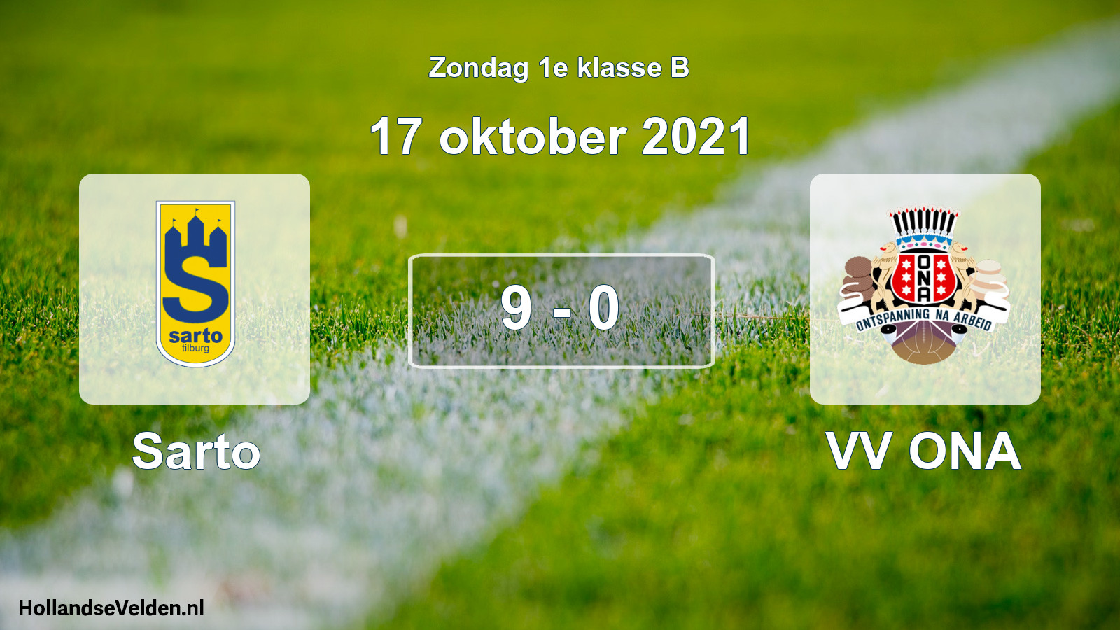 Total number of matches played: Sarto - VV ONA 9 - 0 (17 October 2021)