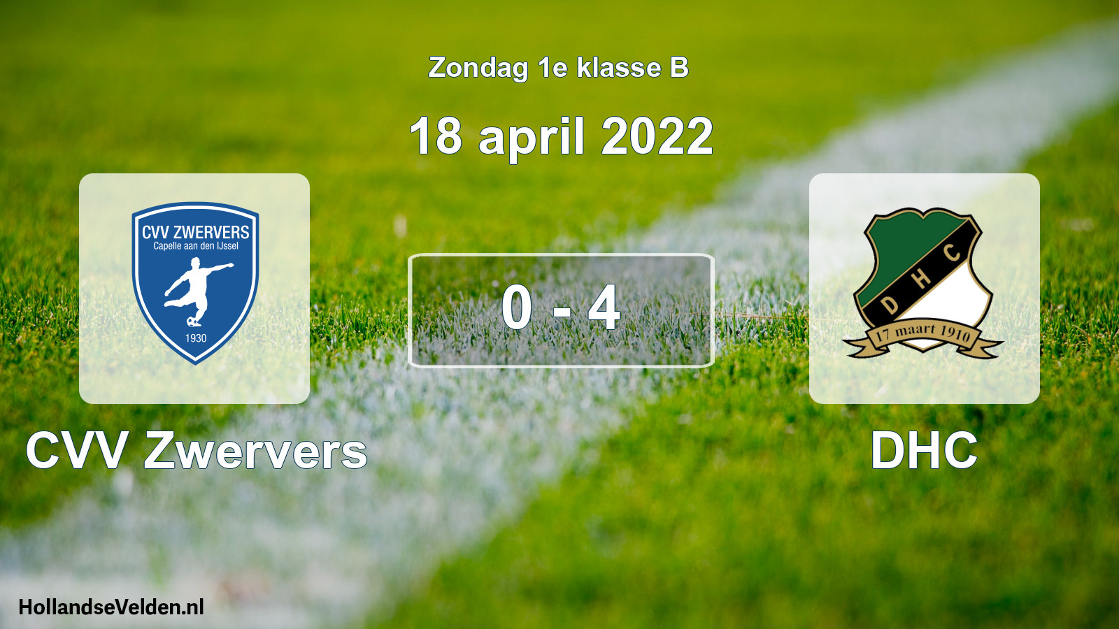 Total number of matches played: CVV Zwervers - DHC 0 - 4 (18 April 2022)