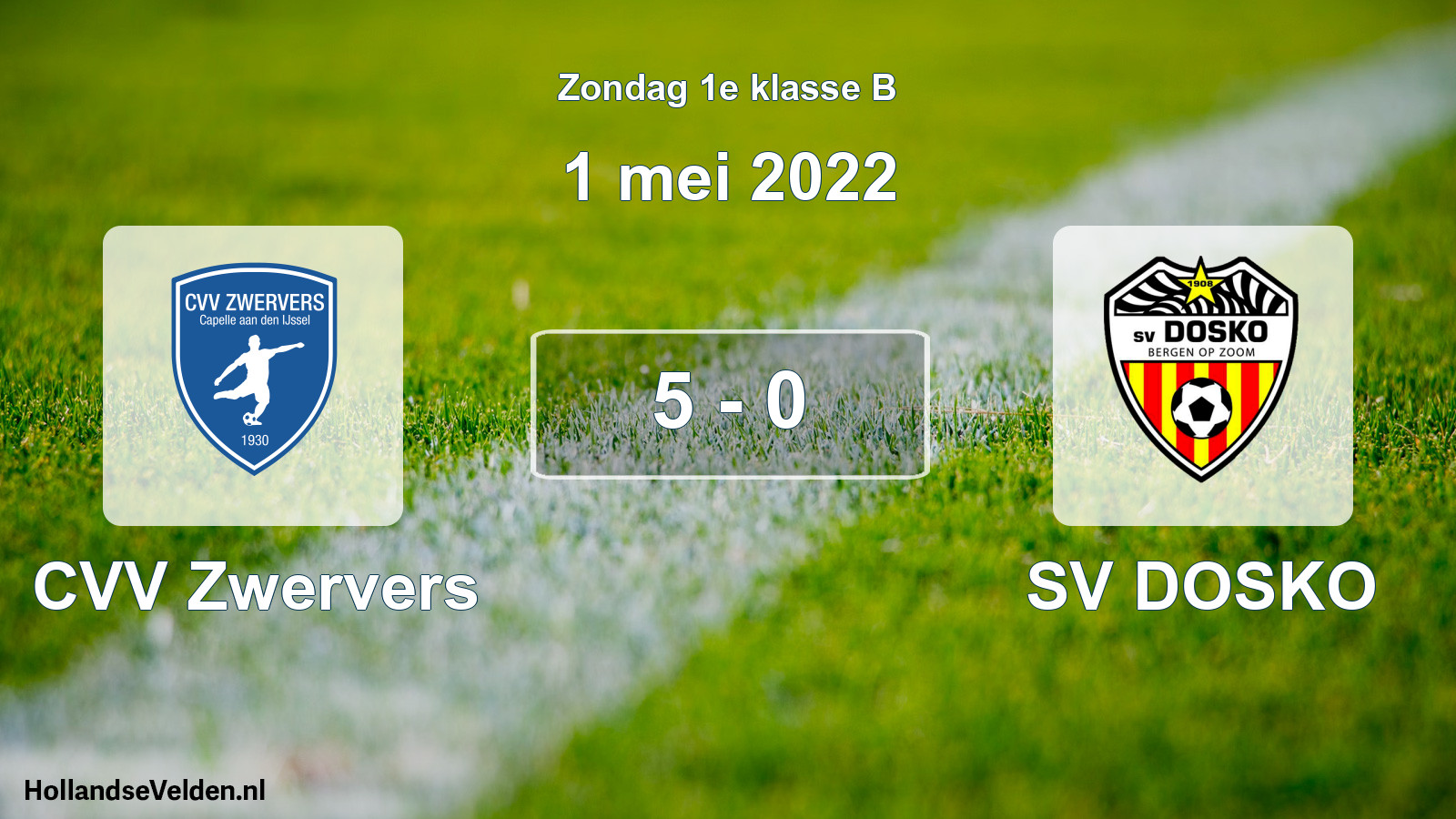 Total number of matches played: CVV Zwervers - SV DOSKO 5 - 0 (1 May 2022)