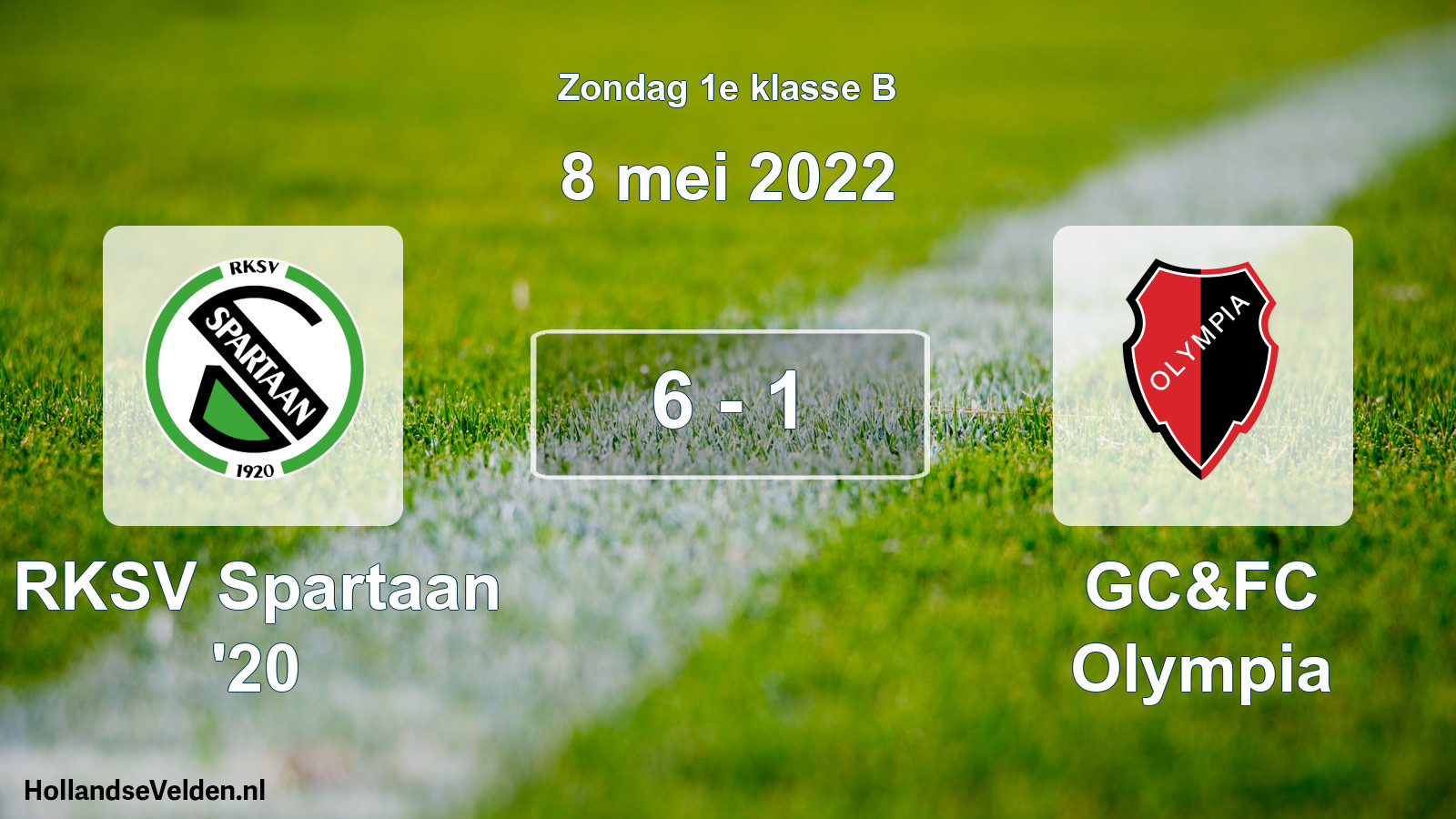 Total number of matches played: RKSV Spartaan '20 - GC&FC Olympia 6 - 1 (8 May 2022)