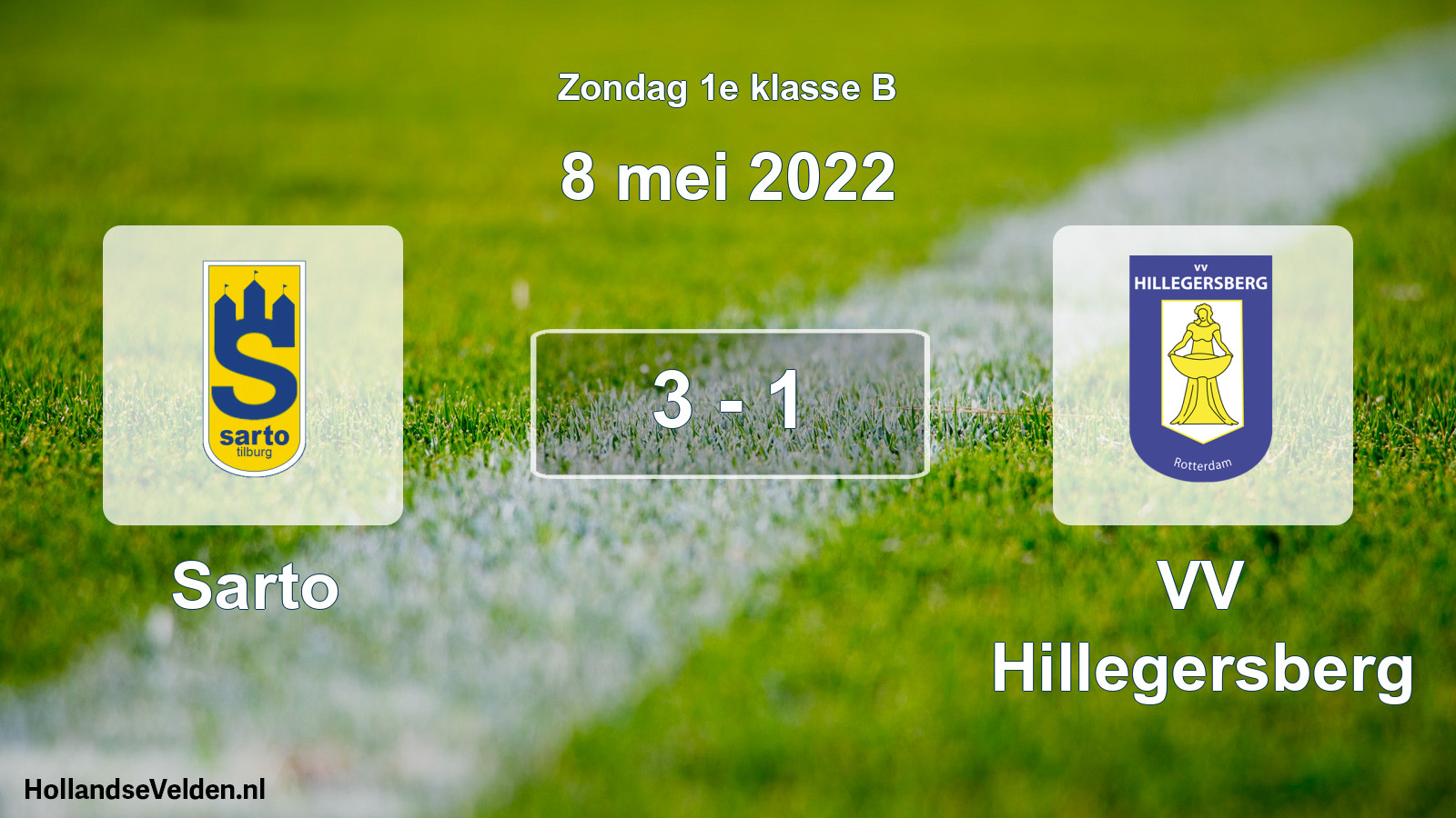 Total number of matches played: Sarto - VV Hillegersberg 3 - 1 (8 May 2022)