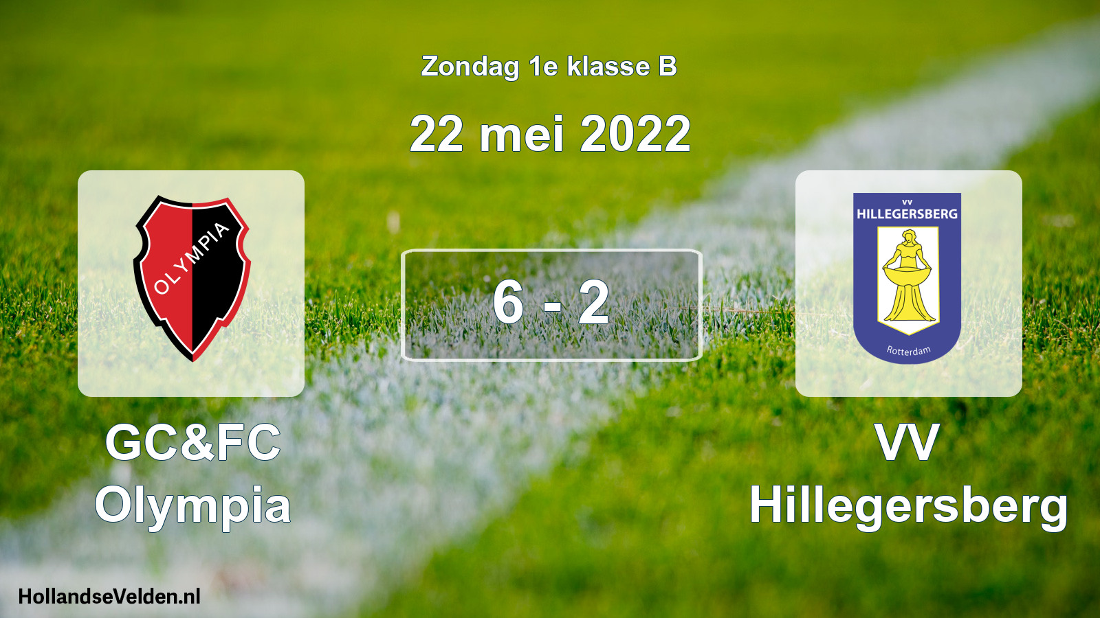 Total number of matches played: GC&FC Olympia - VV Hillegersberg 6 - 2 (22 May 2022)