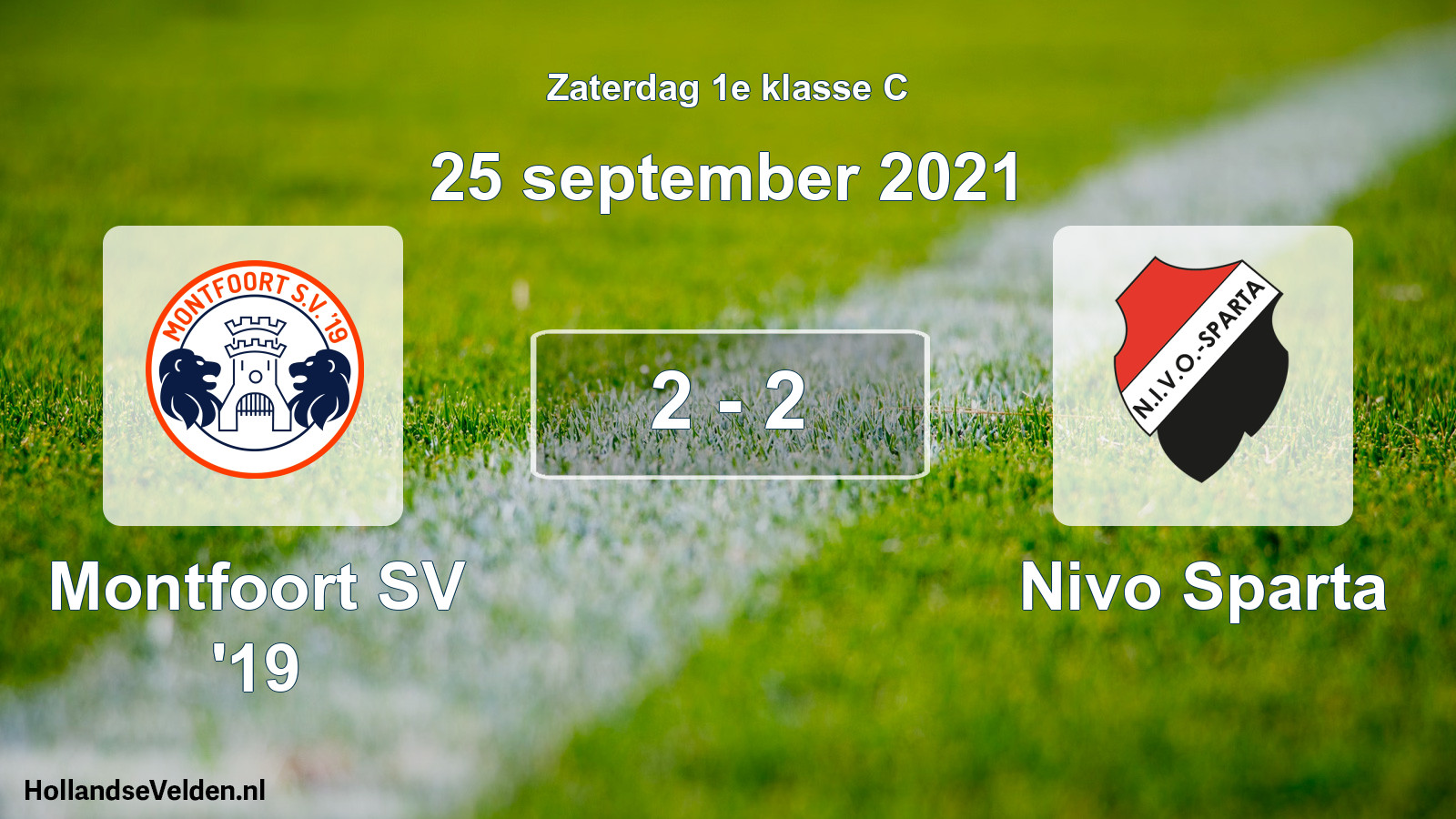 Total number of matches played: Montfoort SV '19 - Nivo Sparta 2 - 2 (25 September 2021)