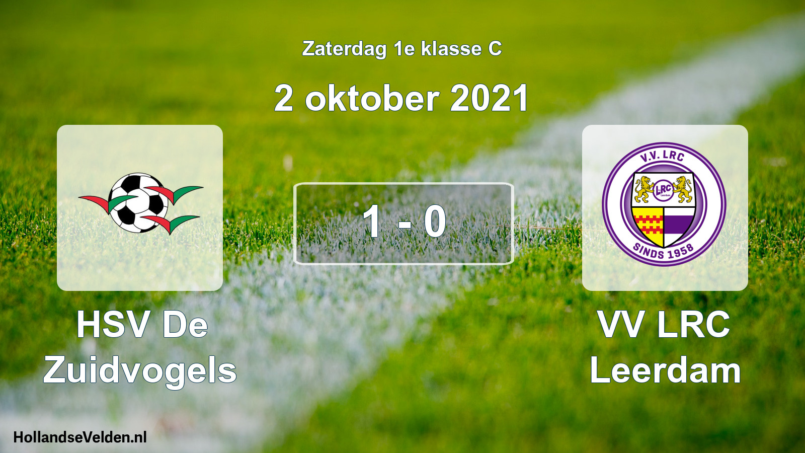 Total number of matches played: HSV De Zuidvogels - VV LRC Leerdam 1 - 0 (2 October 2021)