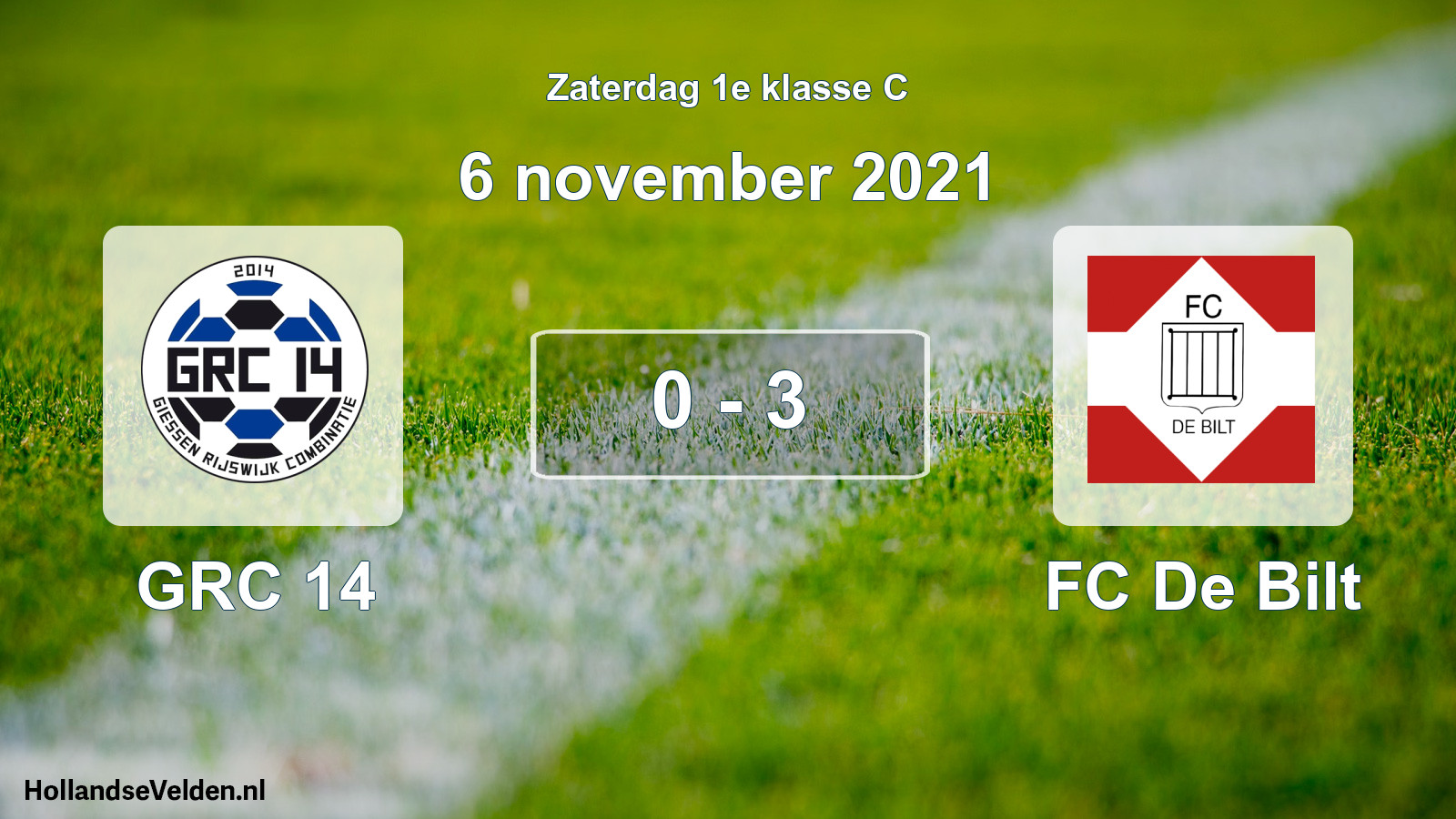 Total number of matches played: GRC 14 - FC De Bilt 0 - 3 (6 November 2021)