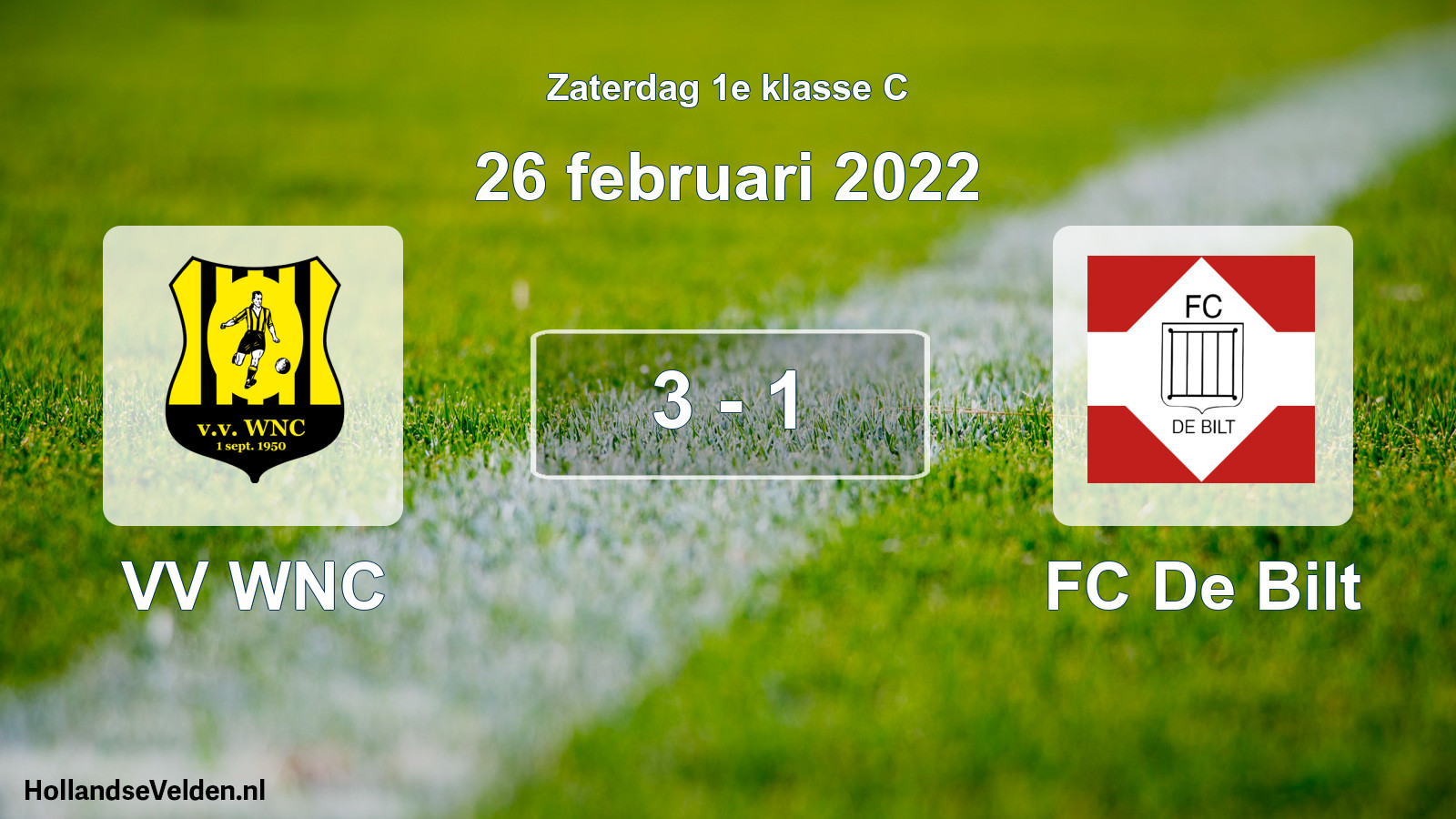 Total number of matches played: VV WNC - FC De Bilt 3 - 1 (26 February 2022)