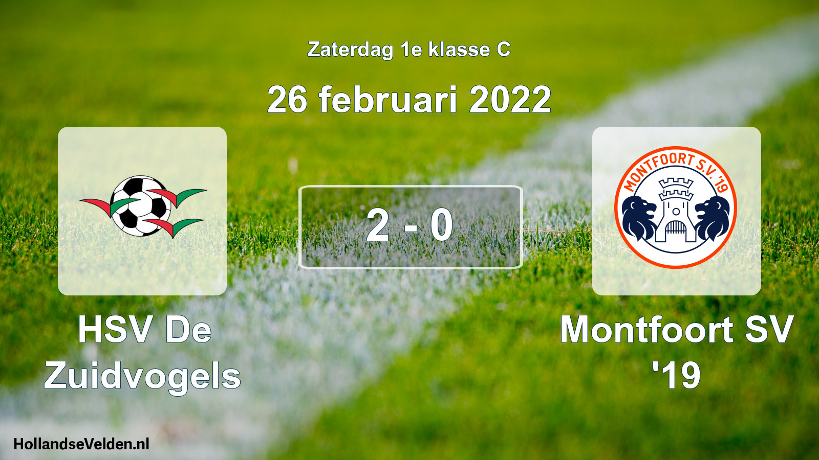 Total number of matches played: HSV De Zuidvogels - Montfoort SV '19 2 - 0 (26 February 2022)