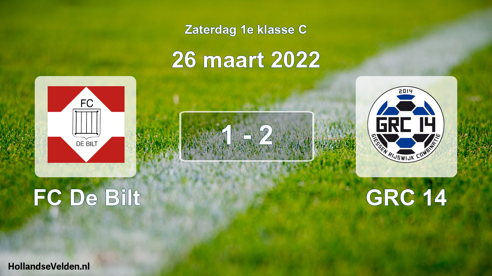 Total number of matches played: FC De Bilt - GRC 14 1 - 2 (26 March 2022)