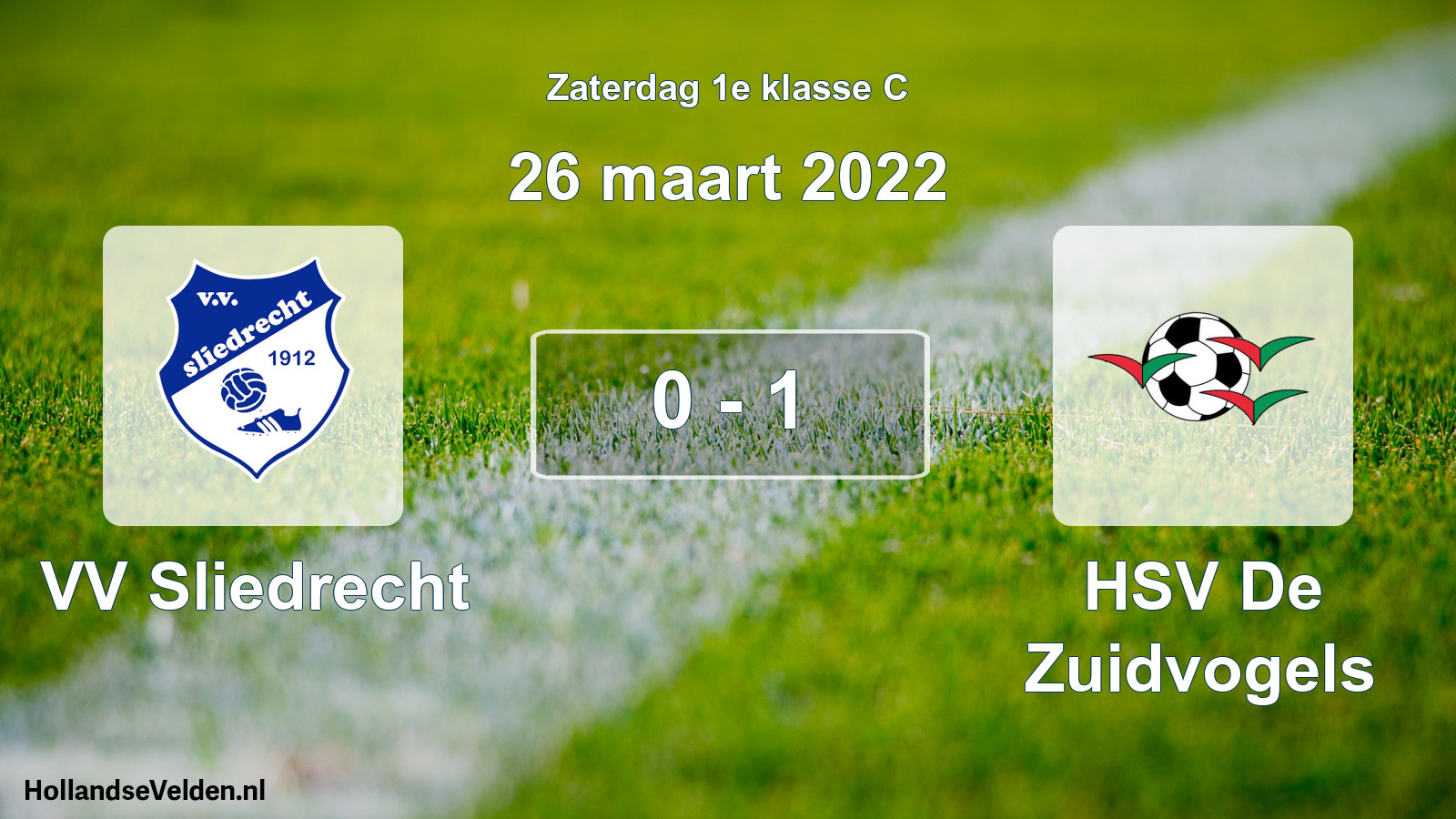 Total number of matches played: VV Sliedrecht - HSV De Zuidvogels 0 - 1 (26 March 2022)