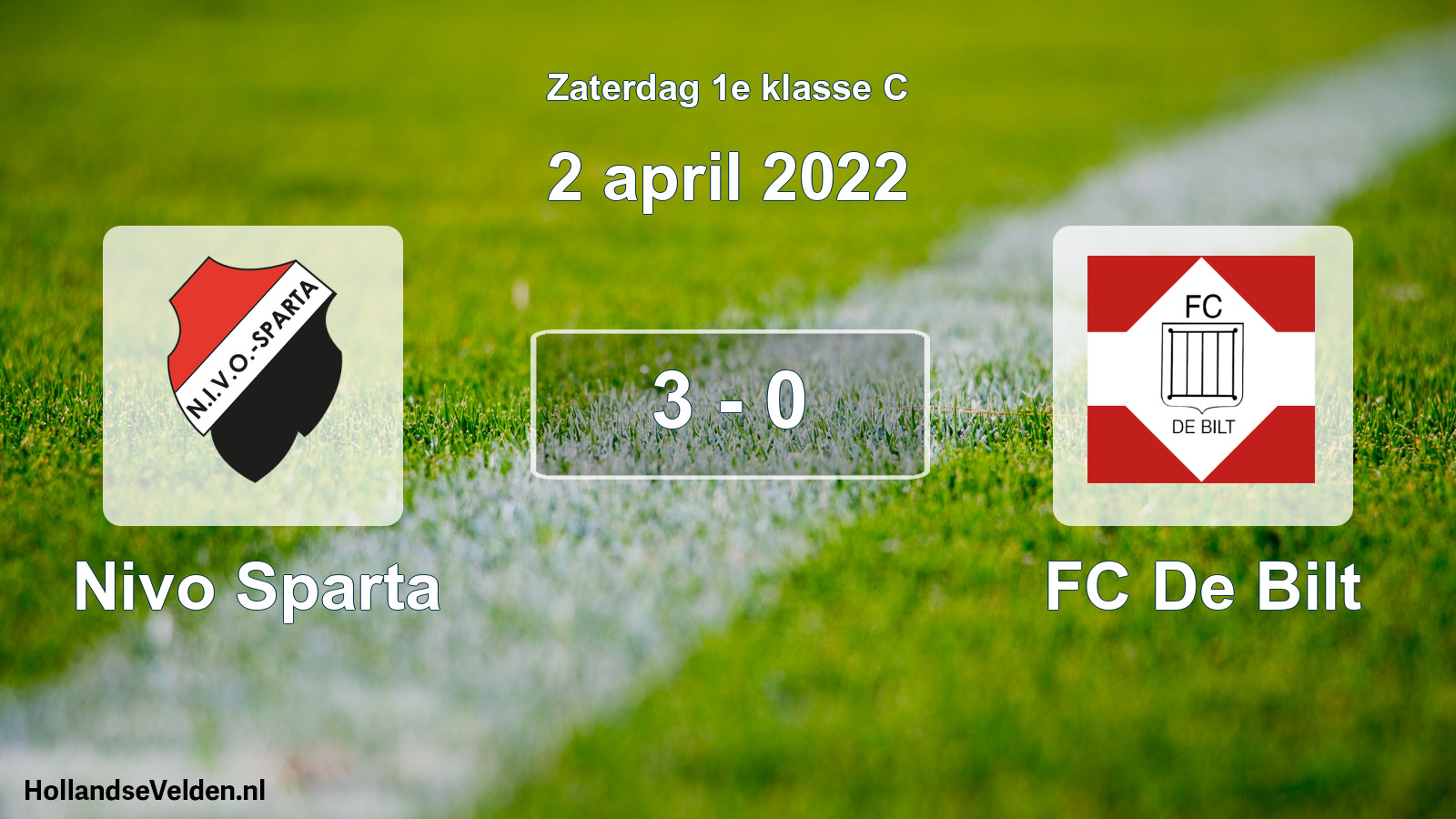 Total number of matches played: Nivo Sparta - FC De Bilt 3 - 0 (2 April 2022)