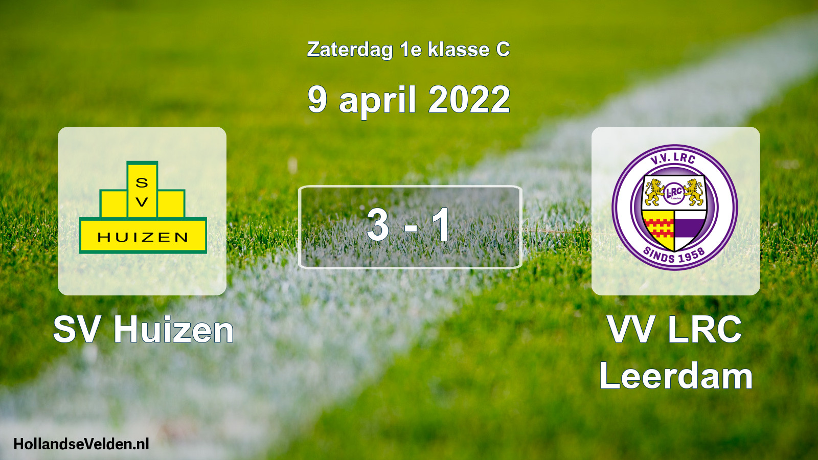 Total number of matches played: SV Huizen - VV LRC Leerdam 3 - 1 (9 April 2022)