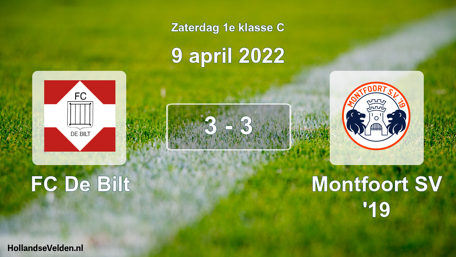 Total number of matches played: FC De Bilt - Montfoort SV '19 3 - 3 (9 April 2022)