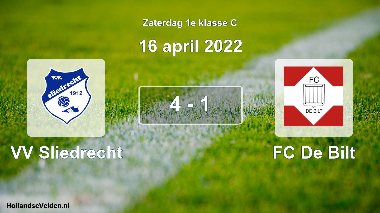 Total number of matches played: VV Sliedrecht - FC De Bilt 4 - 1 (16 April 2022)