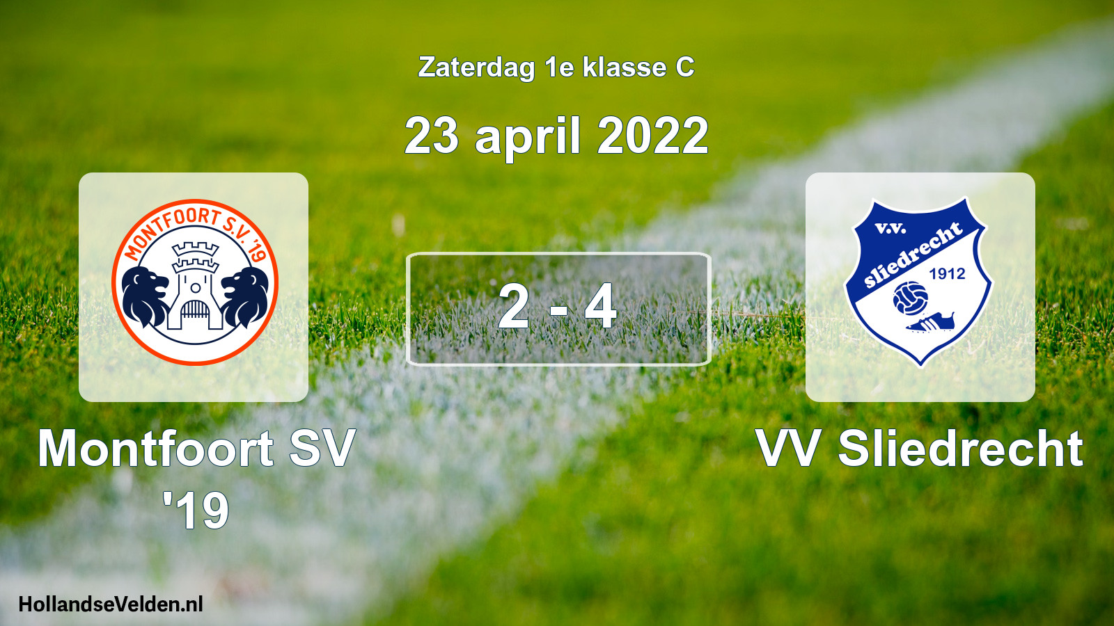 Total number of matches played: Montfoort SV '19 - VV Sliedrecht 2 - 4 (23 April 2022)