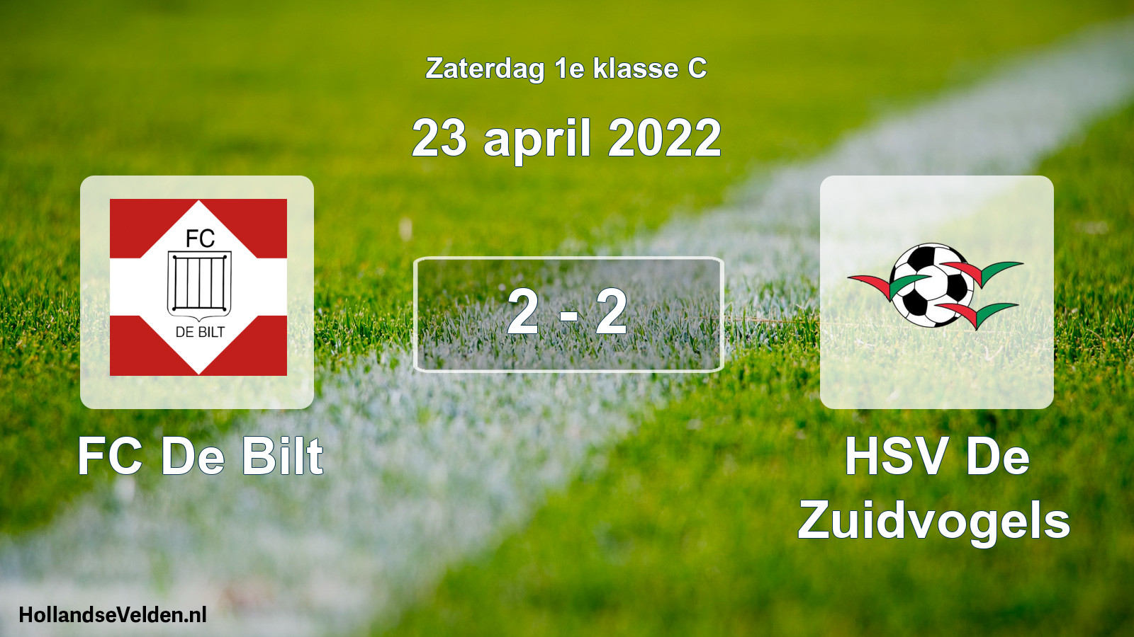 Total number of matches played: FC De Bilt - HSV De Zuidvogels 2 - 2 (23 April 2022)