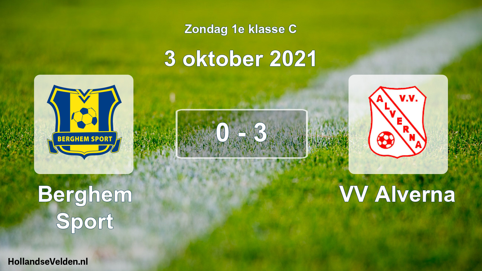 Total number of matches played: Berghem Sport - VV Alverna 0 - 3 (3 October 2021)