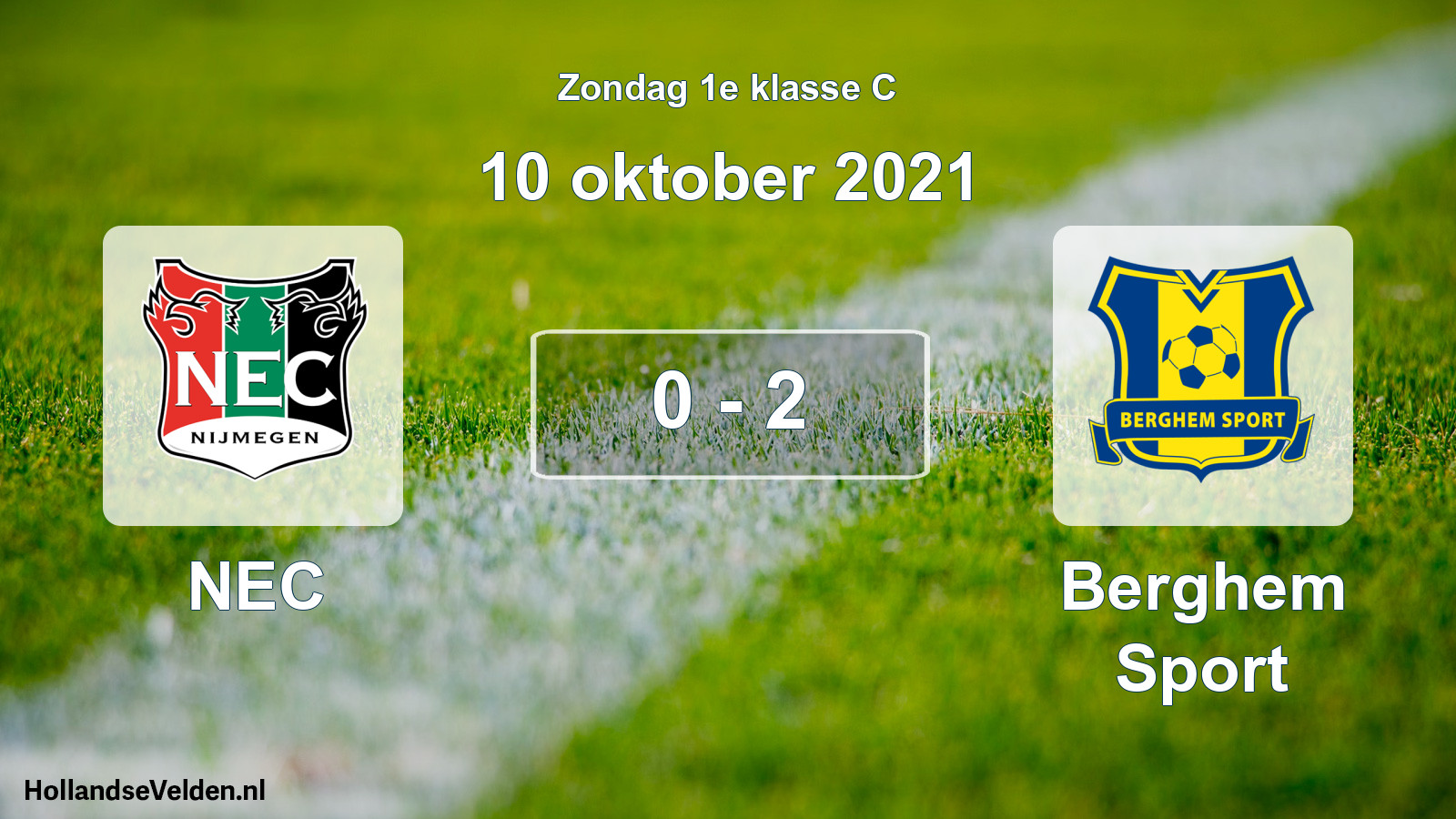 Total number of matches played: NEC - Berghem Sport 0 - 2 (10 October 2021)