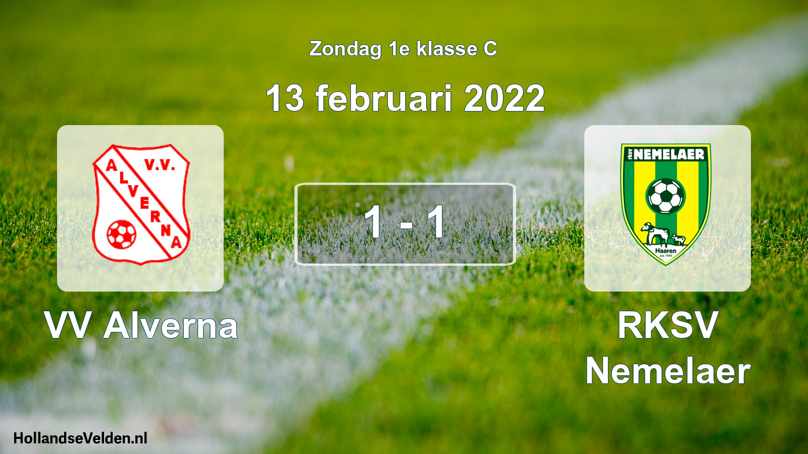 Total number of matches played: VV Alverna - RKSV Nemelaer 1 - 1 (13 February 2022)