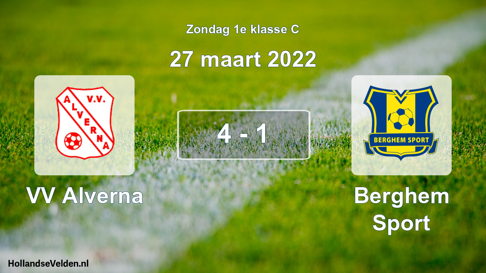 Total number of matches played: VV Alverna - Berghem Sport 4 - 1 (27 March 2022)