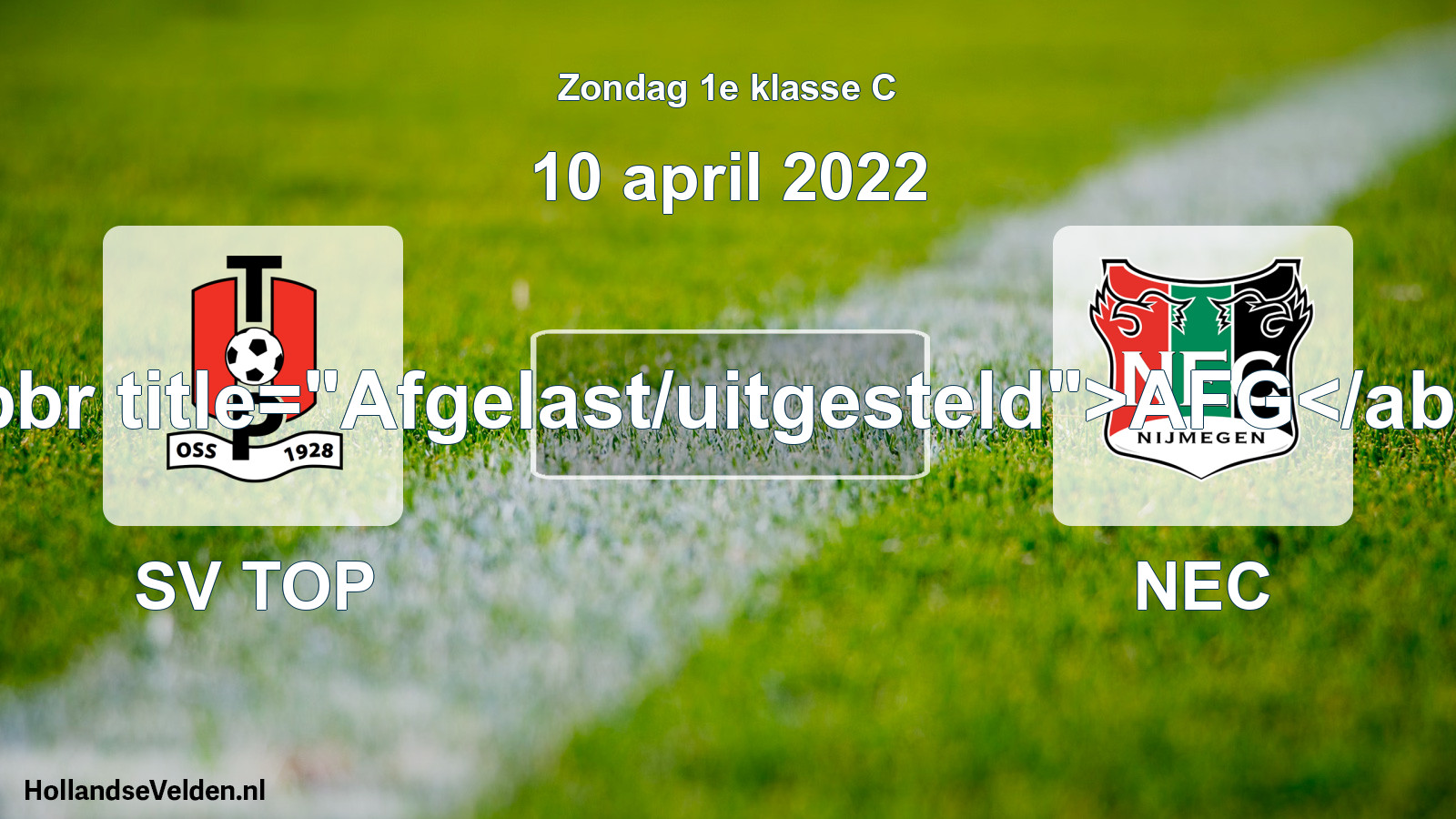 Scheduled Match: SV TOP - NEC (10 April 2022)