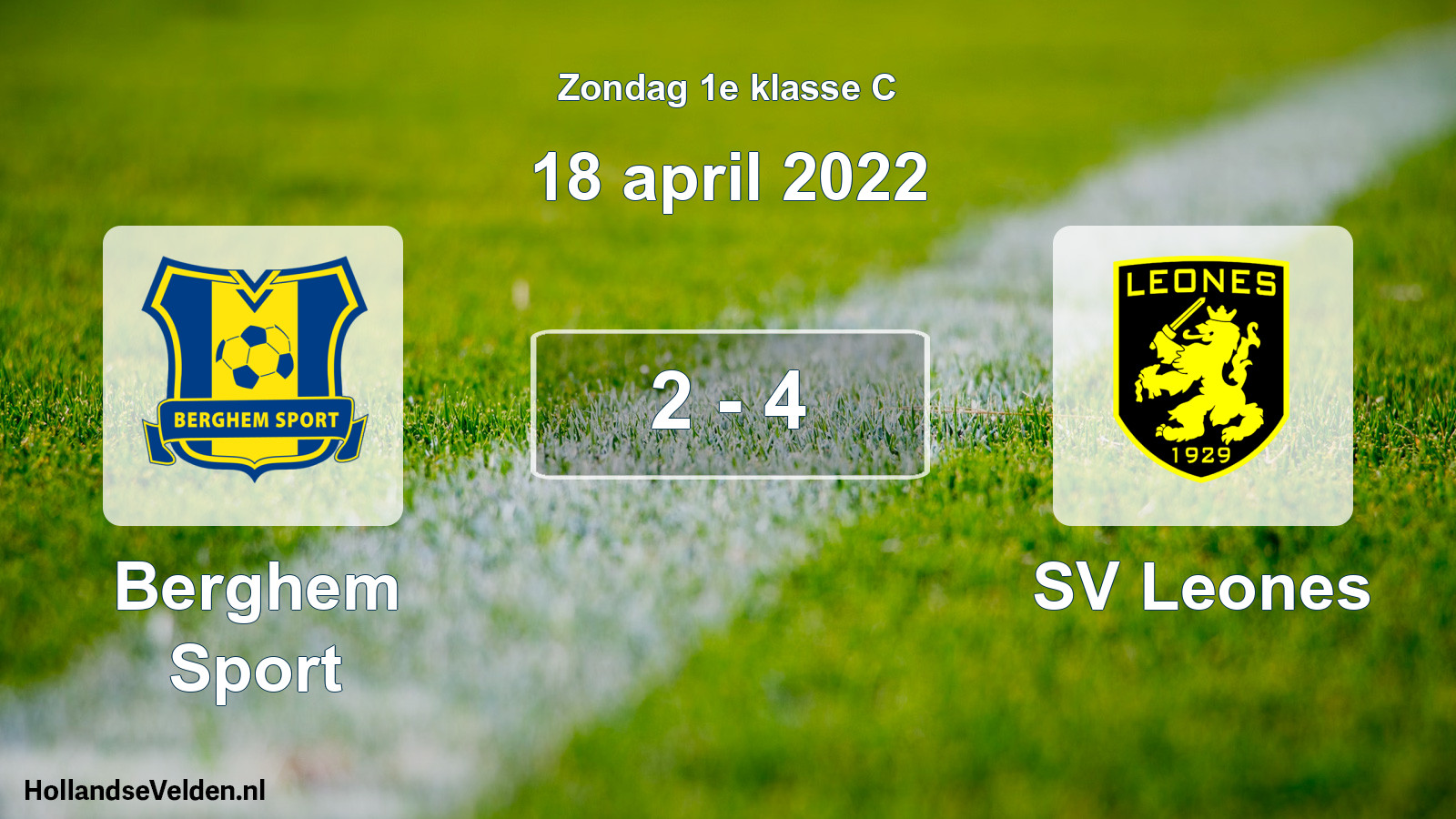 Total number of matches played: Berghem Sport - SV Leones 2 - 4 (18 April 2022)