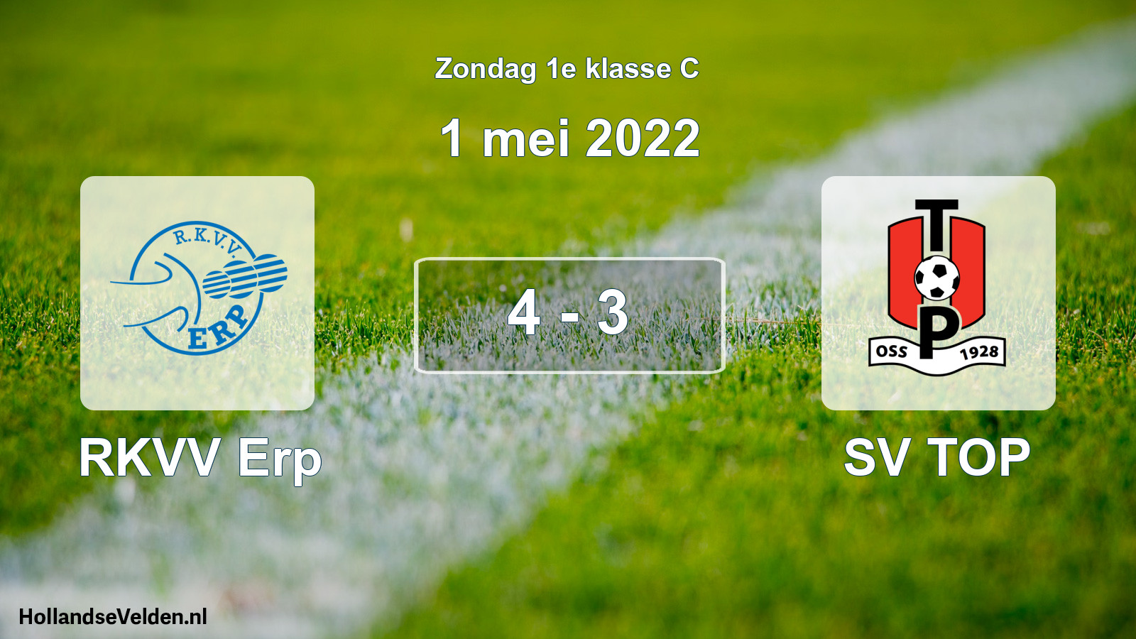 Total number of matches played: RKVV Erp - SV TOP 4 - 3 (1 May 2022)
