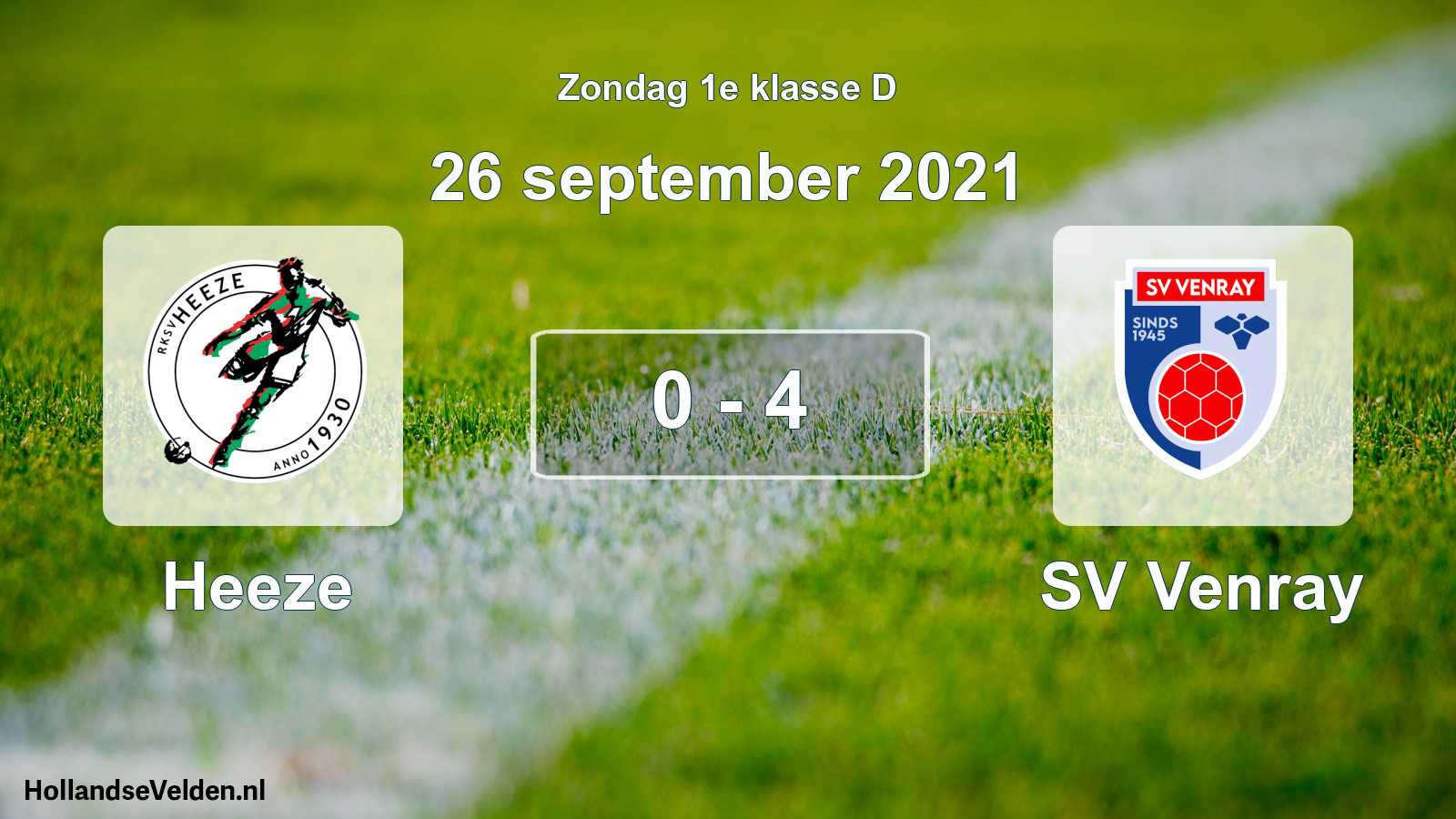 Total number of matches played: Heeze - SV Venray 0 - 4 (26 September 2021)