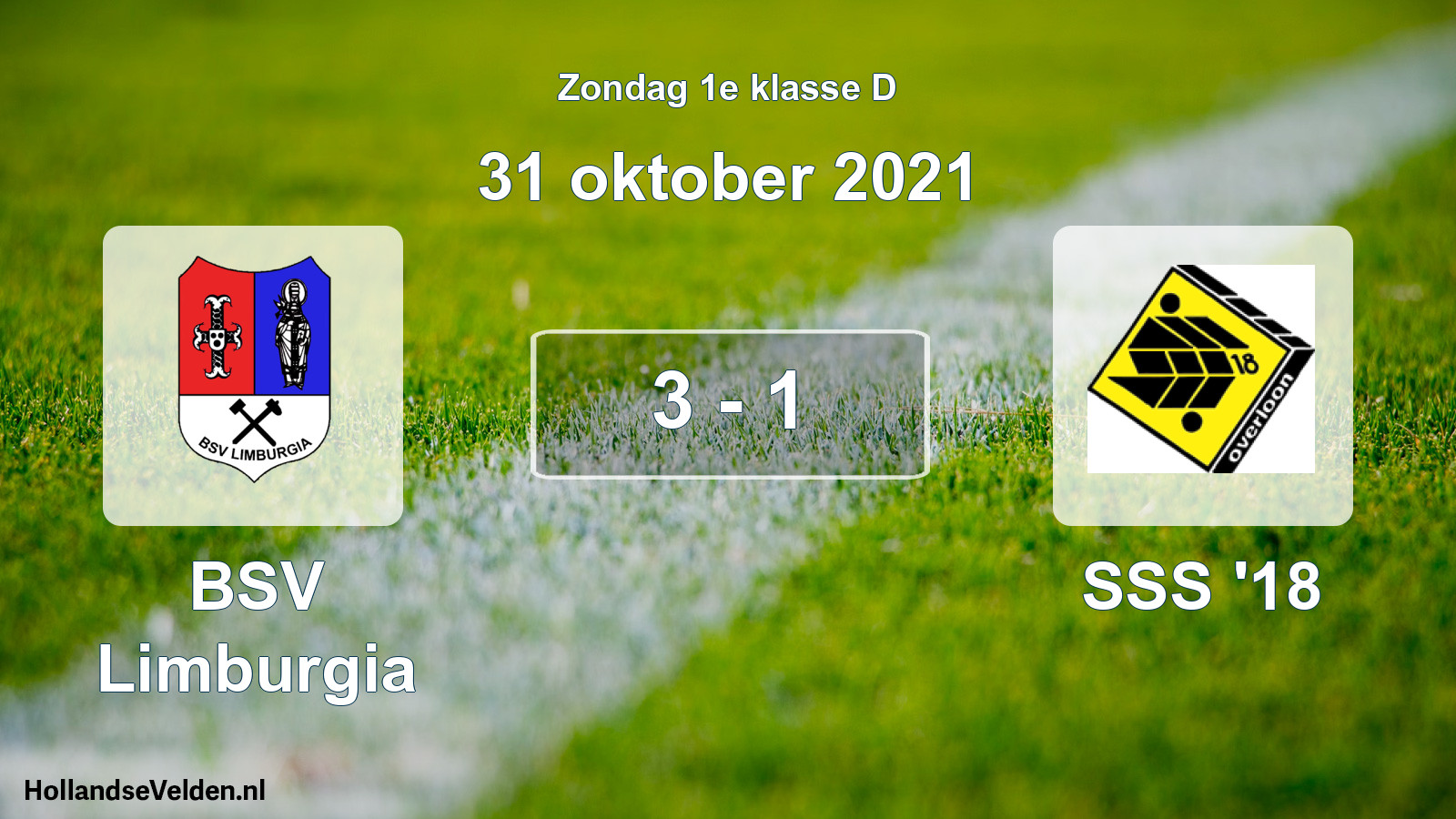 Total number of matches played: BSV Limburgia - SSS '18 3 - 1 (31 October 2021)