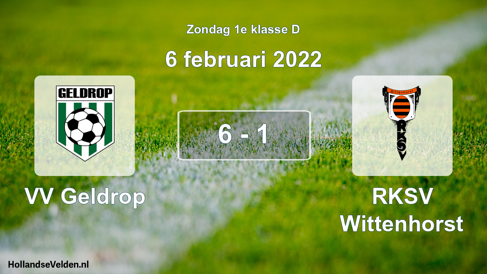 Total number of matches played: VV Geldrop - RKSV Wittenhorst 6 - 1 (6 February 2022)