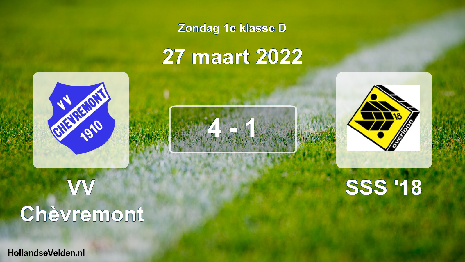Total number of matches played: VV Chèvremont - SSS '18 4 - 1 (27 March 2022)
