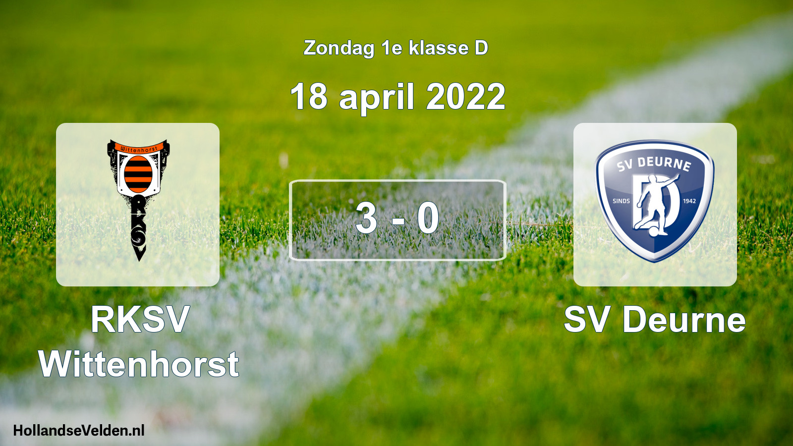 Total number of matches played: RKSV Wittenhorst - SV Deurne 3 - 0 (18 April 2022)