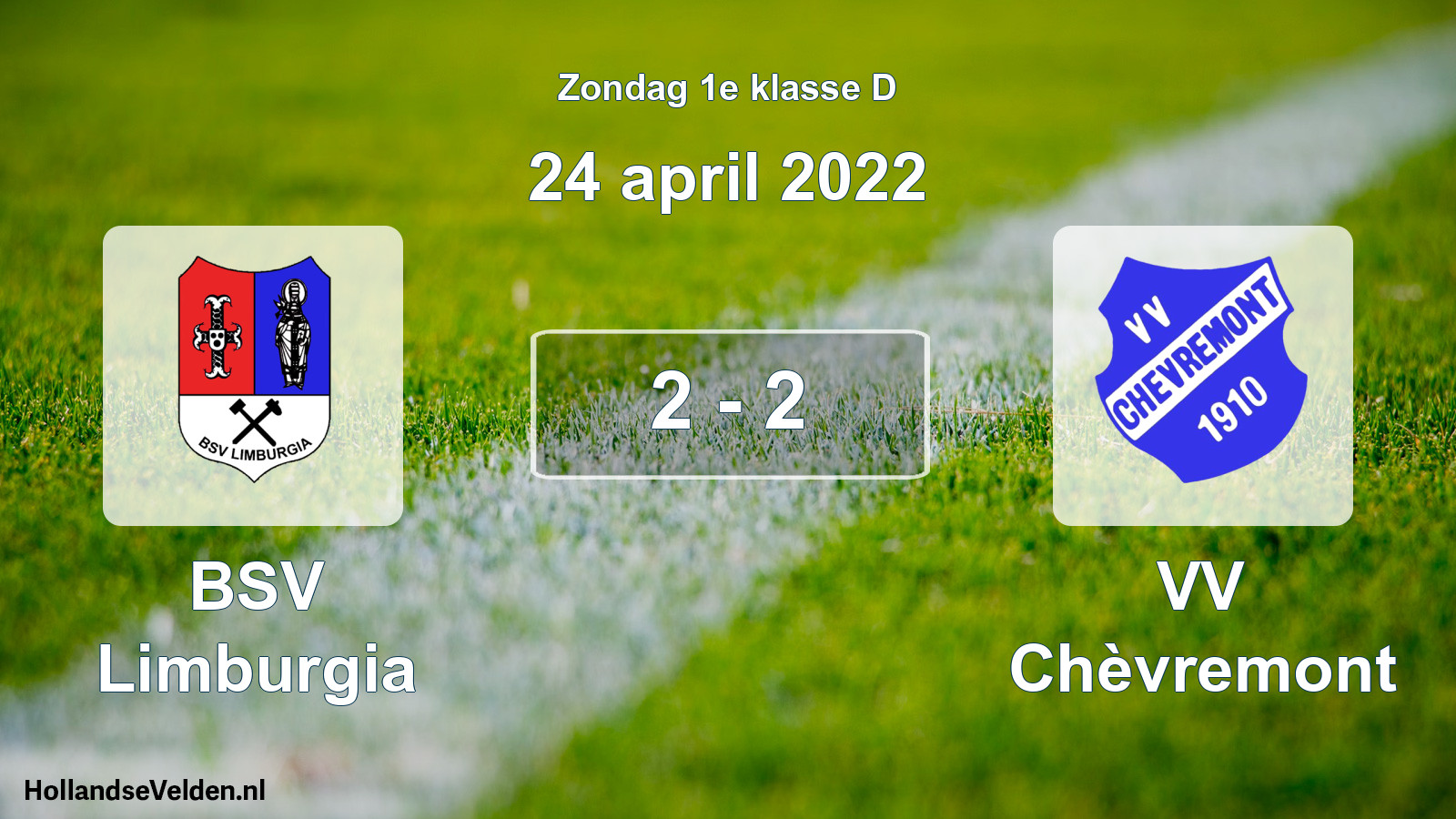Total number of matches played: BSV Limburgia - VV Chèvremont 2 - 2 (24 April 2022)