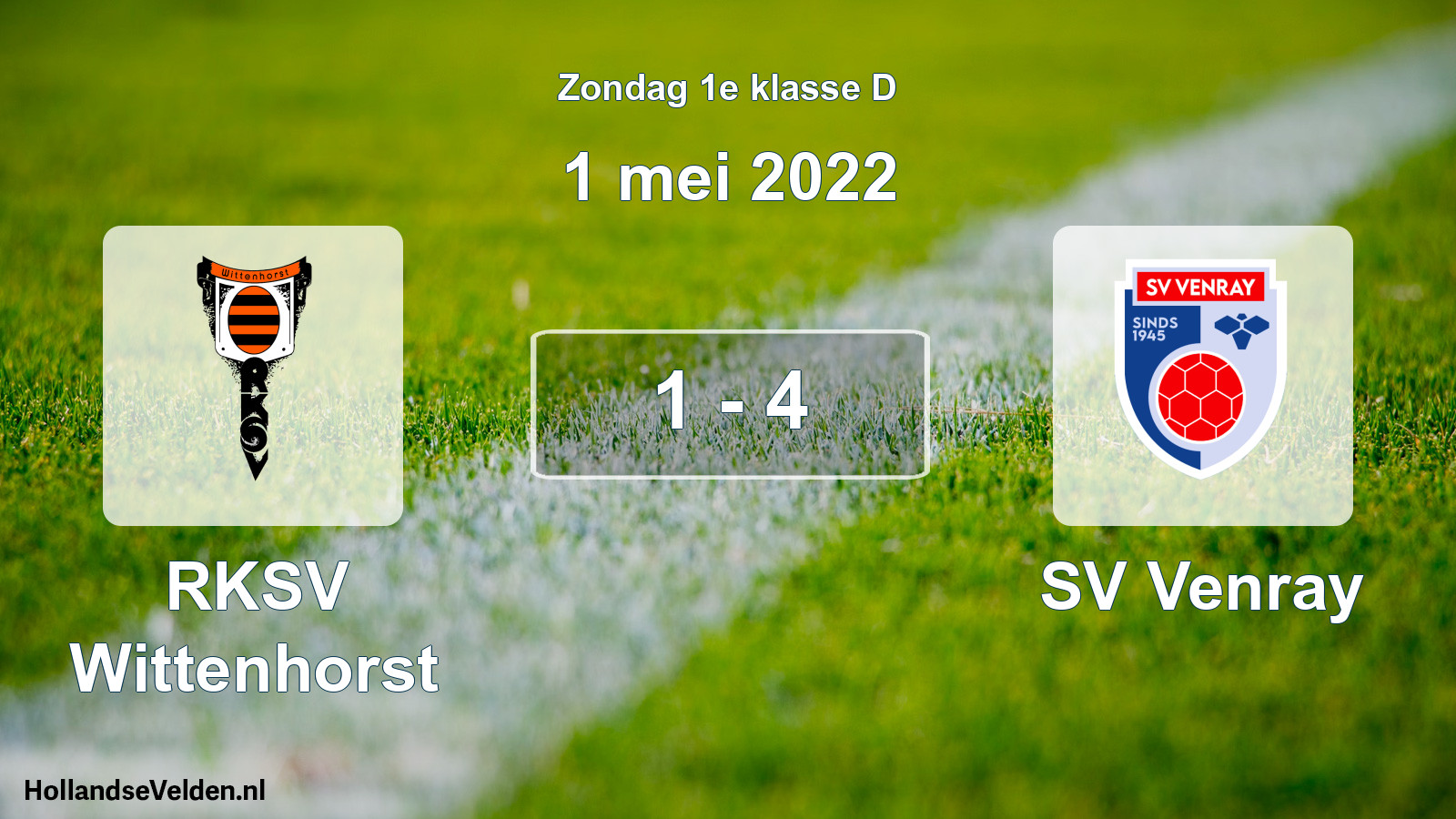 Total number of matches played: RKSV Wittenhorst - SV Venray 1 - 4 (1 May 2022)
