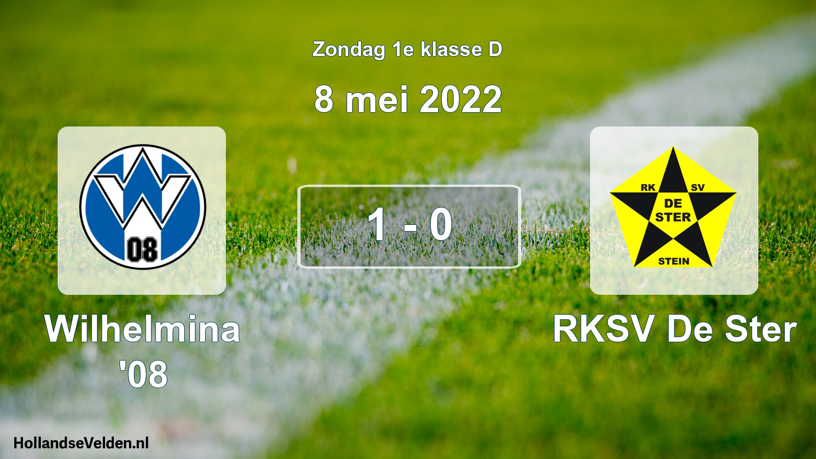 Total number of matches played: Wilhelmina '08 - RKSV De Ster 1 - 0 (8 May 2022)