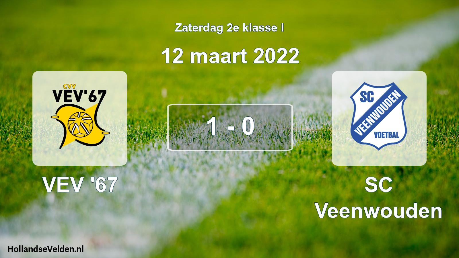 Total number of matches played: VEV '67 - SC Veenwouden 1 - 0 (12 March 2022)