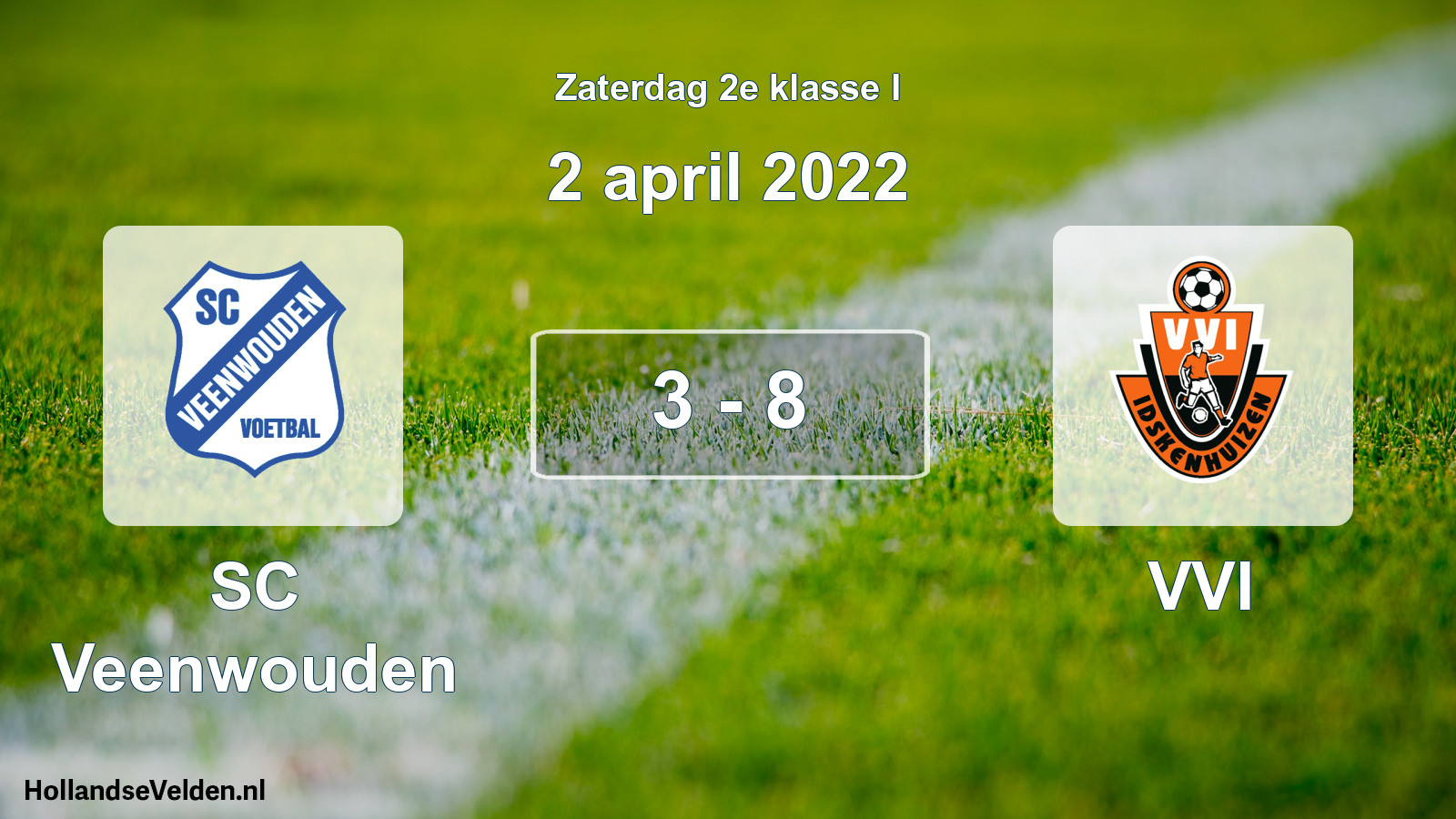 Total number of matches played: SC Veenwouden - VVI 3 - 8 (2 April 2022)