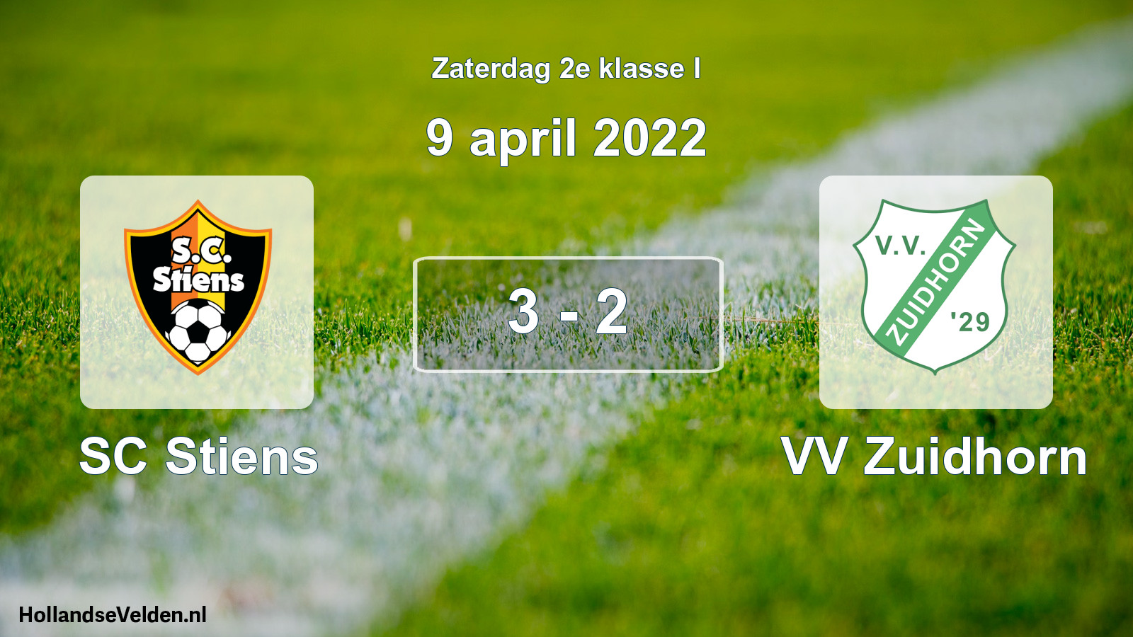 Total number of matches played: SC Stiens - VV Zuidhorn 3 - 2 (9 April 2022)
