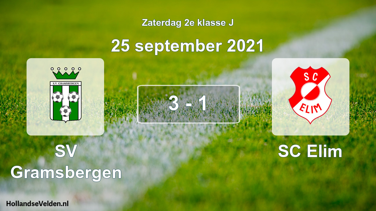 Total number of matches played: SV Gramsbergen - SC Elim 3 - 1 (25 September 2021)