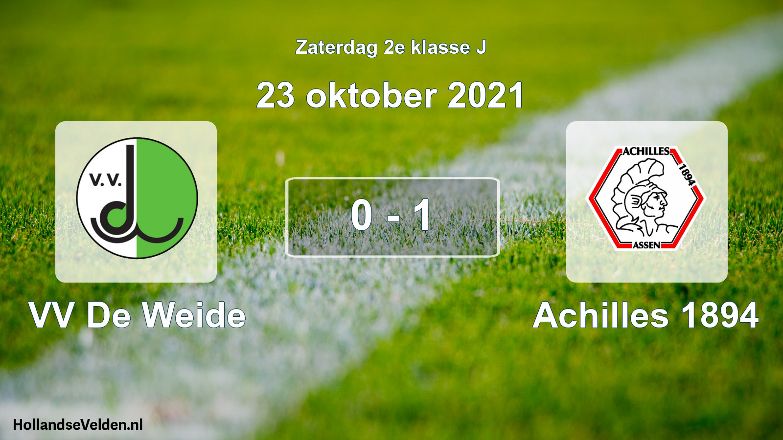 Total number of matches played: VV De Weide - Achilles 1894 0 - 1 (23 October 2021)