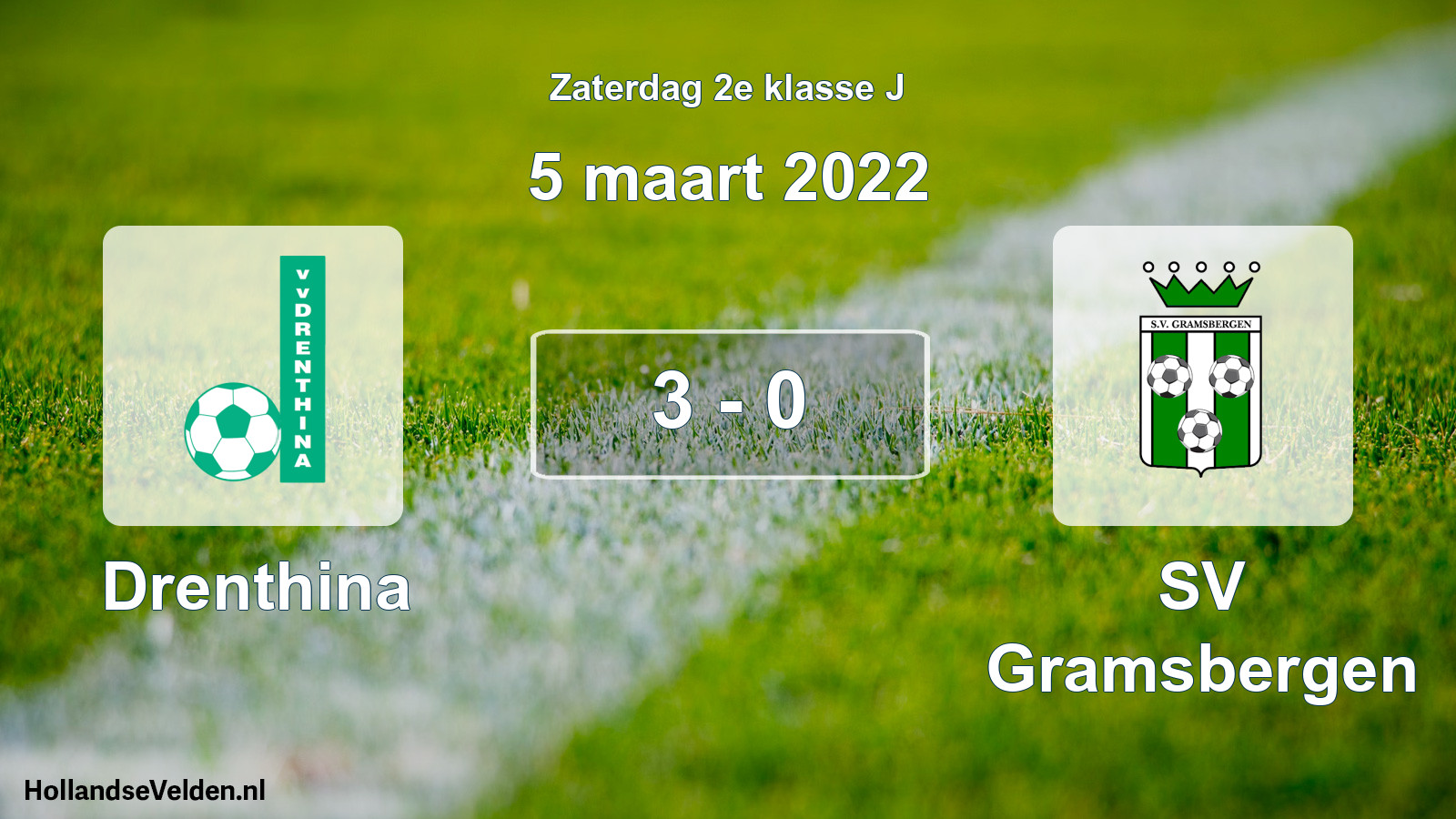 Total number of matches played: Drenthina - SV Gramsbergen 3 - 0 (5 March 2022)